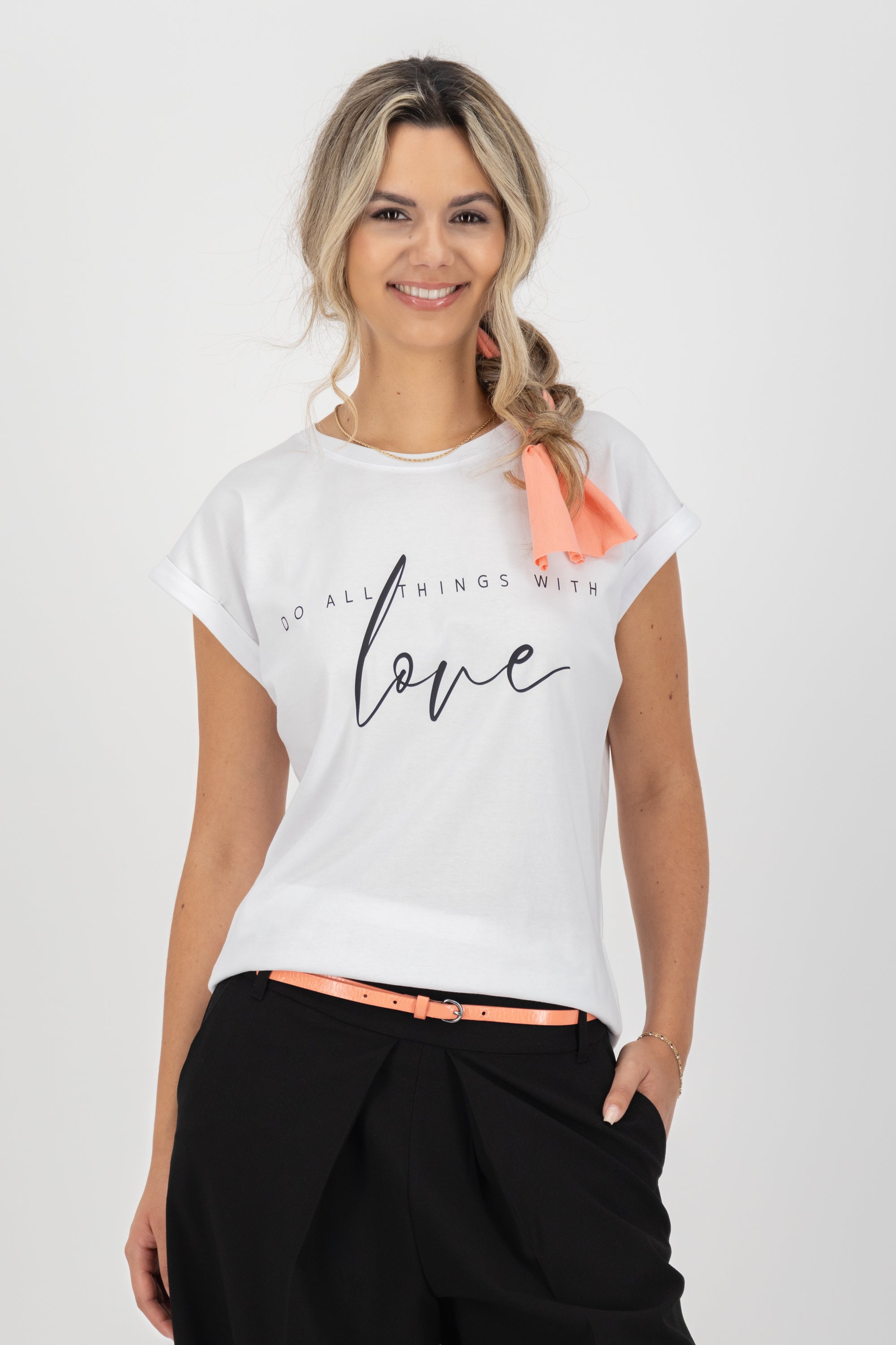 DineAK Shirt Do things with love Weiß