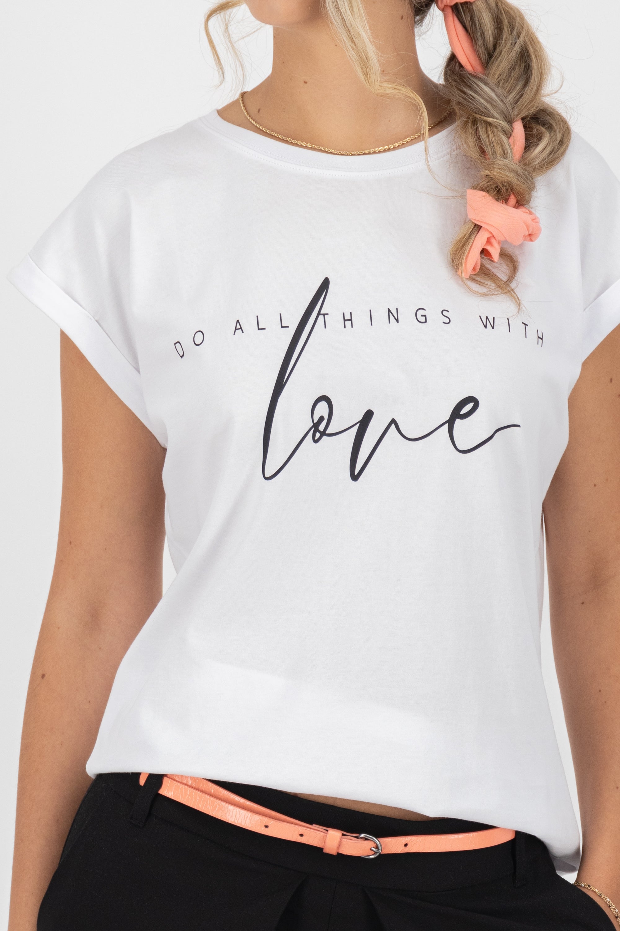 DineAK Shirt Do things with love Weiß