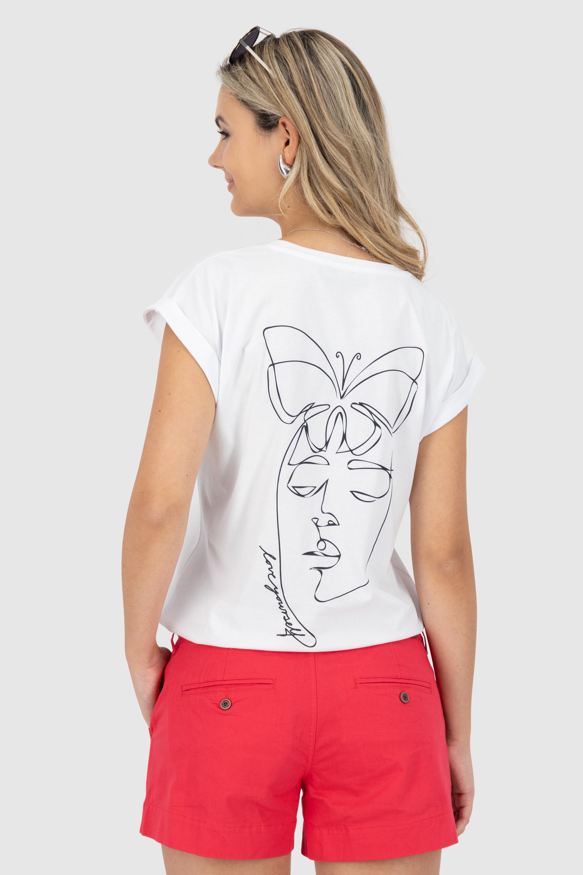 DineAK Shirt Butterfly Face Weiß