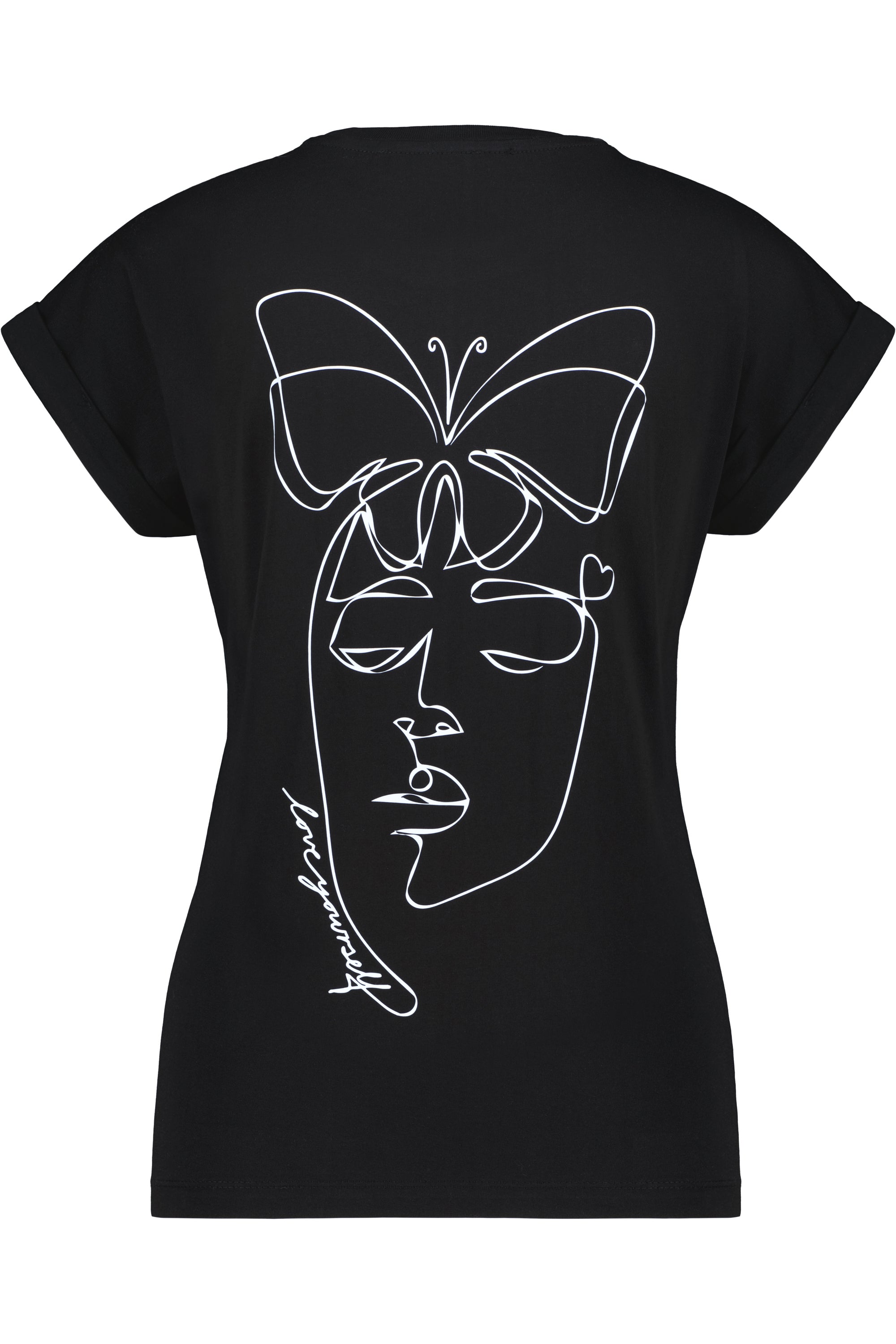 DineAK Shirt Butterfly Face Schwarz