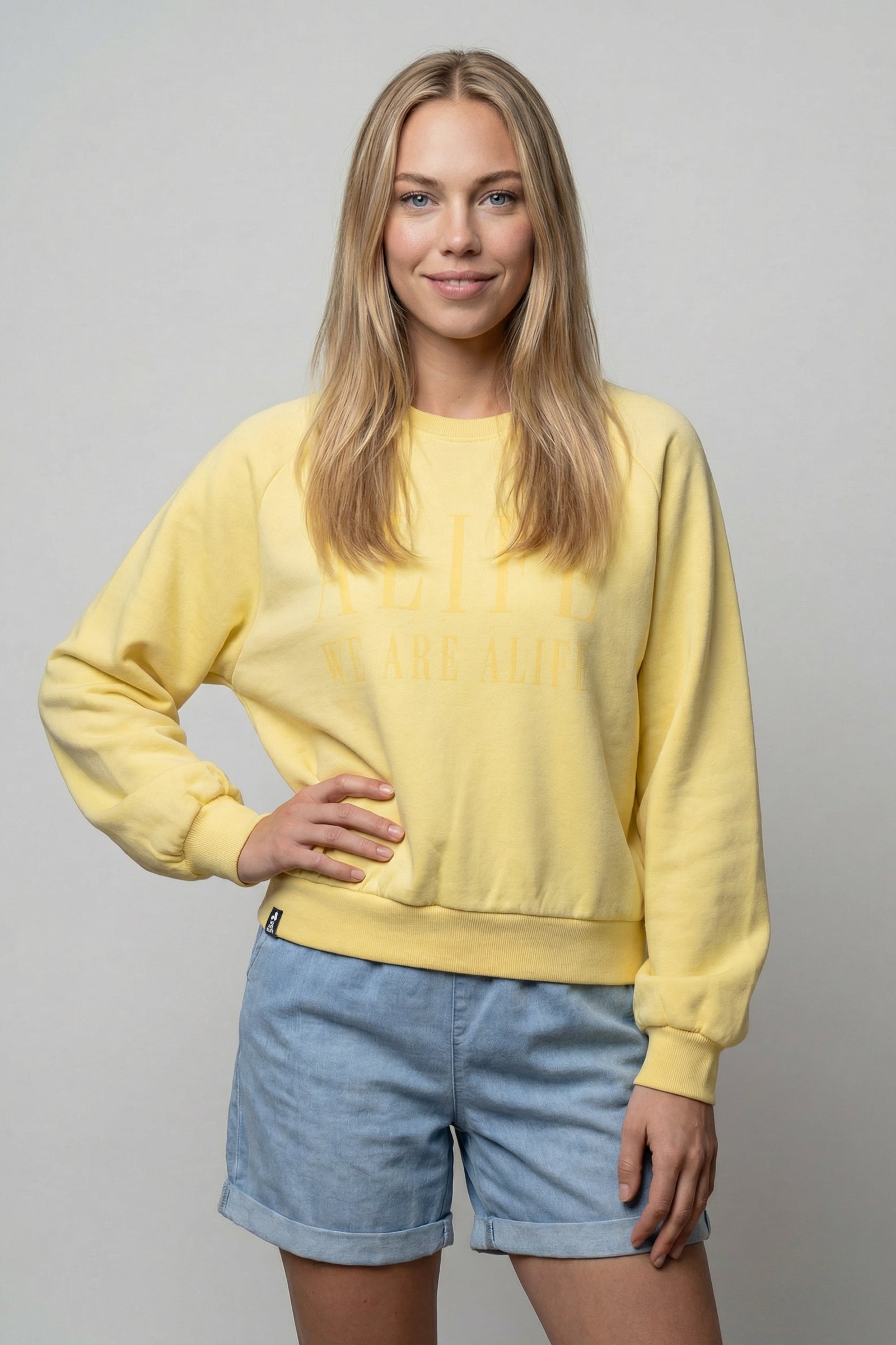 ThyraAK P Oversize Sweatshirt Alife Lettering Gelb