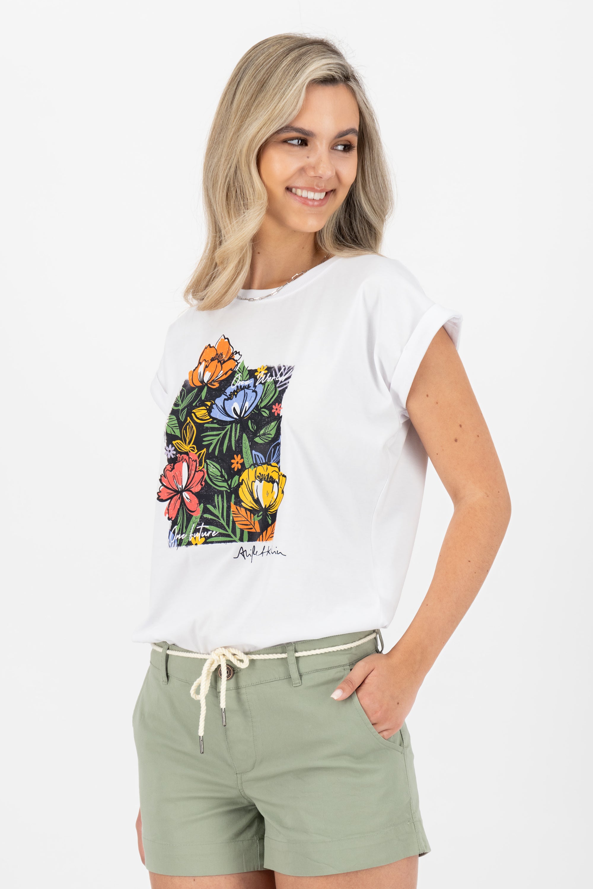 EnidAK P Shirt peonies Weiß