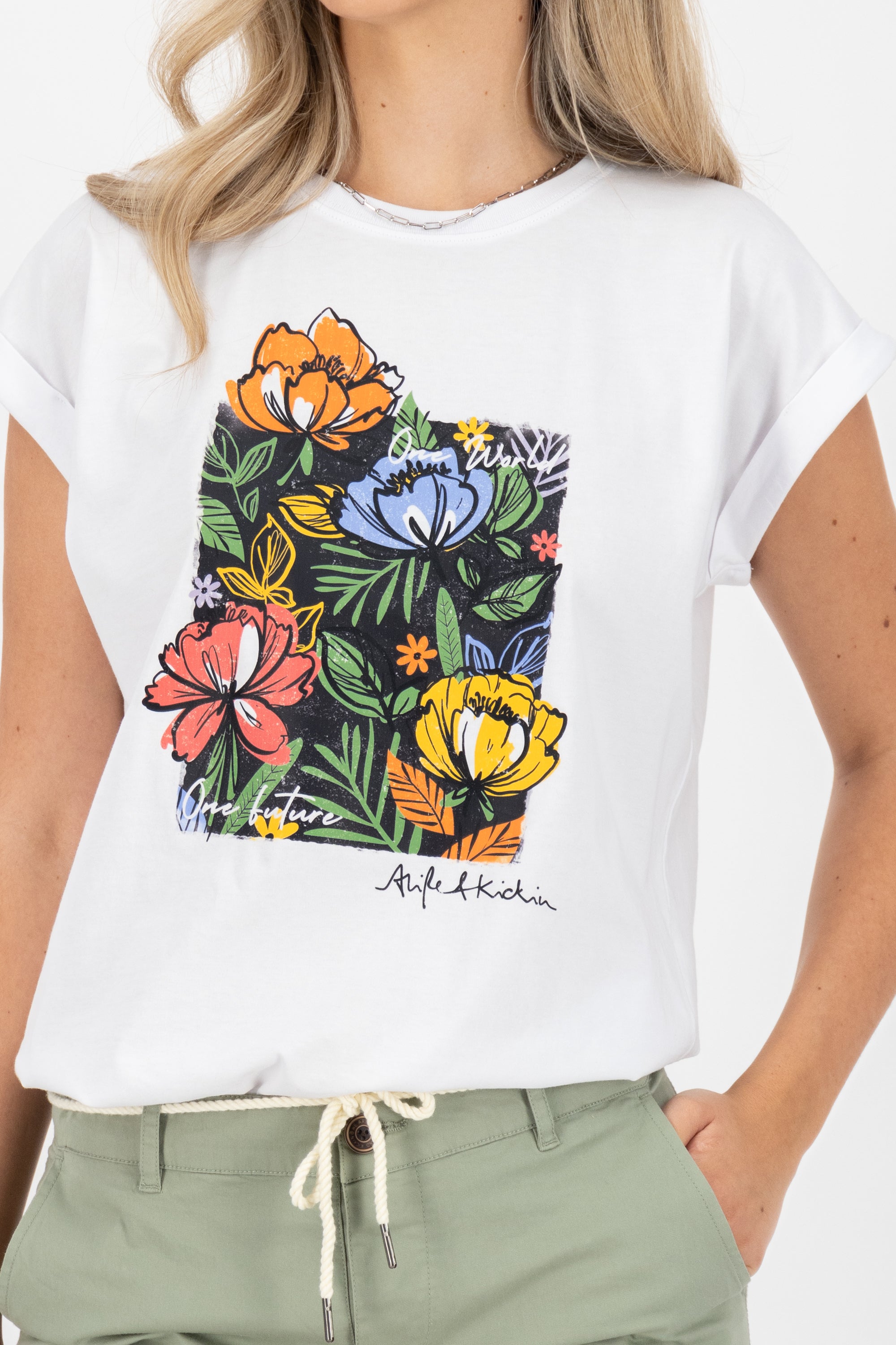 EnidAK P Shirt peonies Weiß