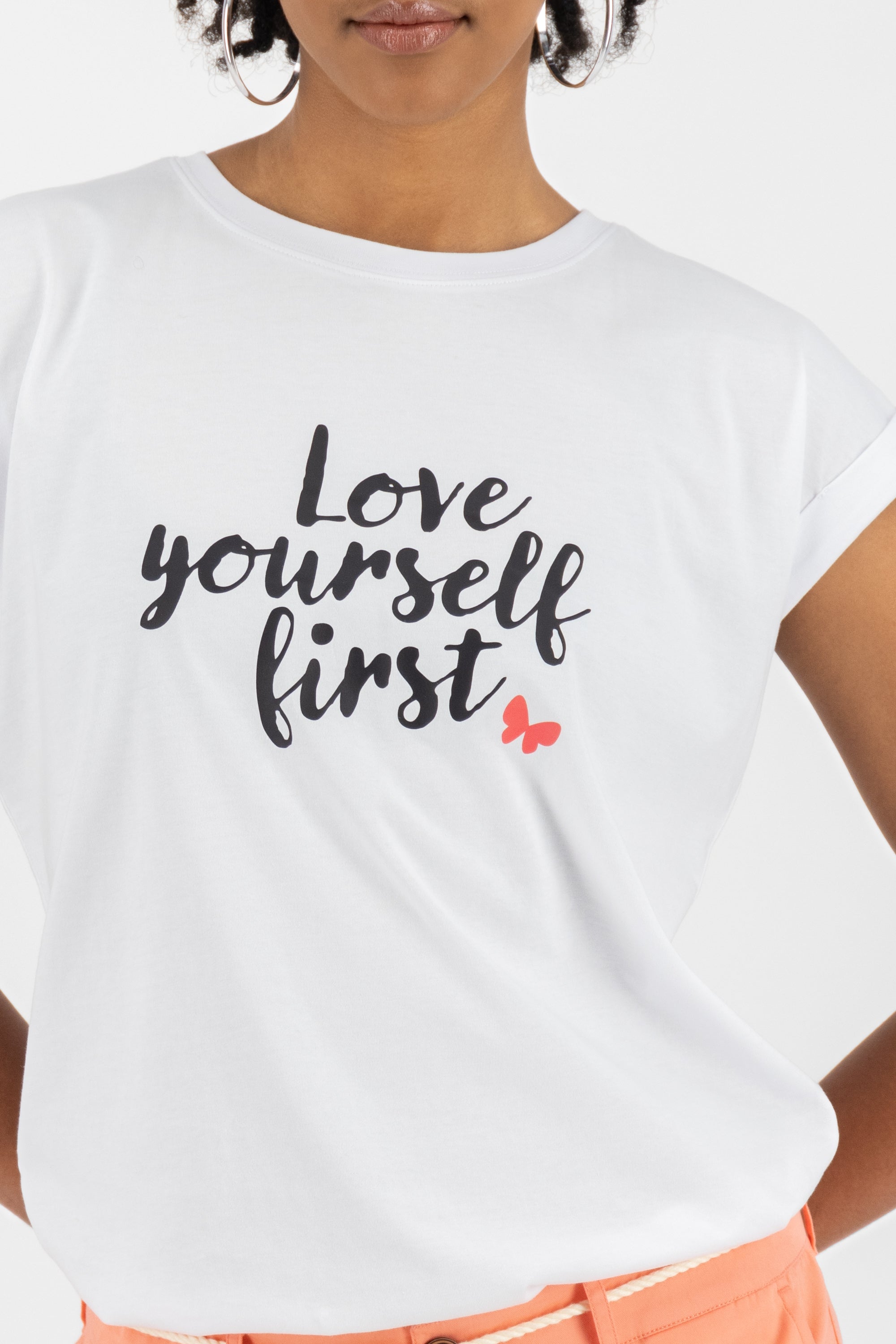 EnidAK P Shirt love yourself first Weiß