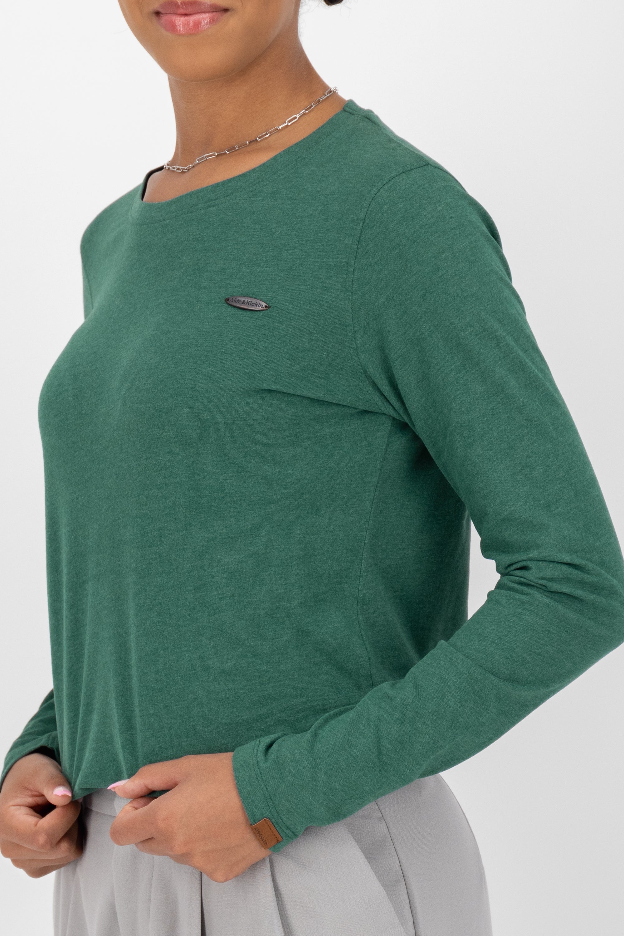 Sportlich feminin - Damen Longsleeve LeaAK A Dunkelgrün