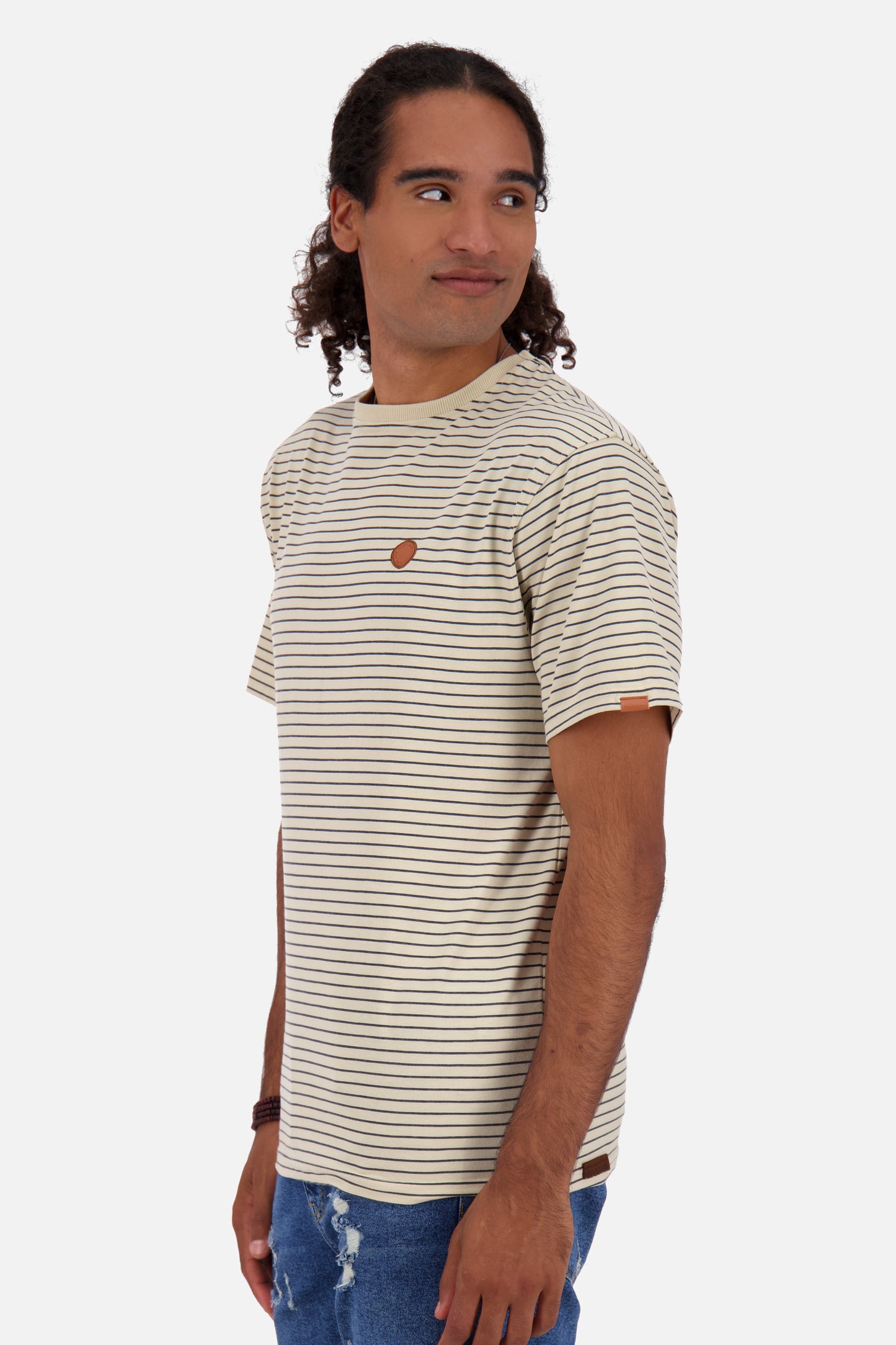 T-Shirt Herren NicAK Z mit Streifenmuster pumice
