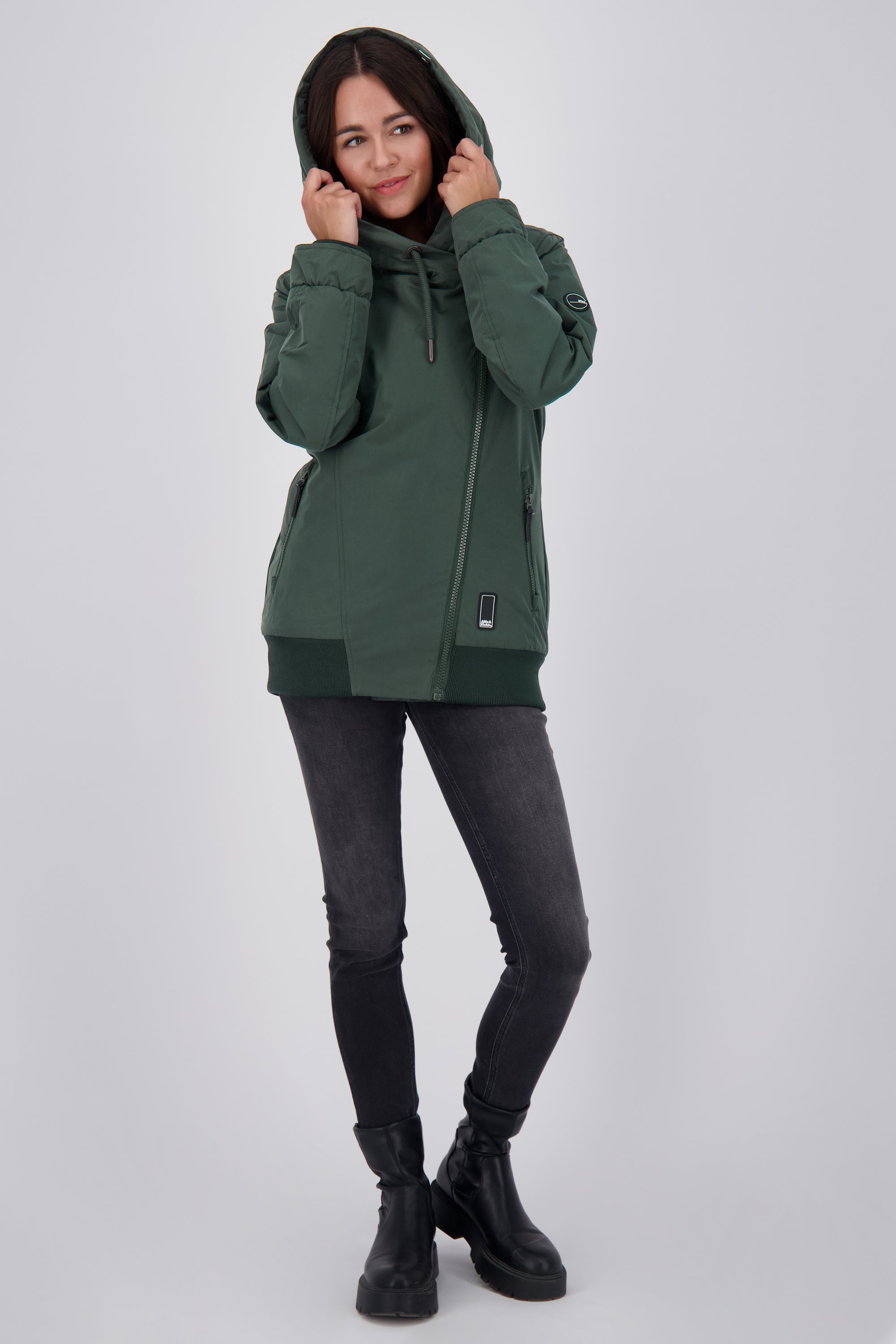 Damenjacke KiddoAK A - Asymmetrischer Look für den perfekten Style Dunkelgrün