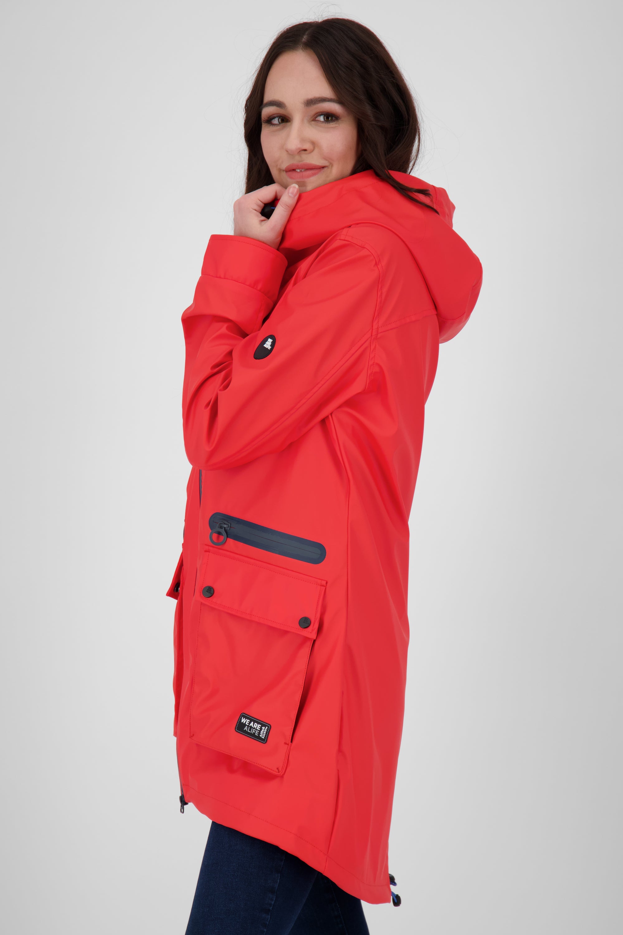AudreyAK Regenjacke für Damen - Modisch und funktional Rot