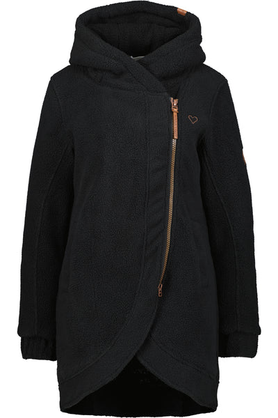 CarlottaAK G - Kuschelige Damen-Teddyjacke Schwarz