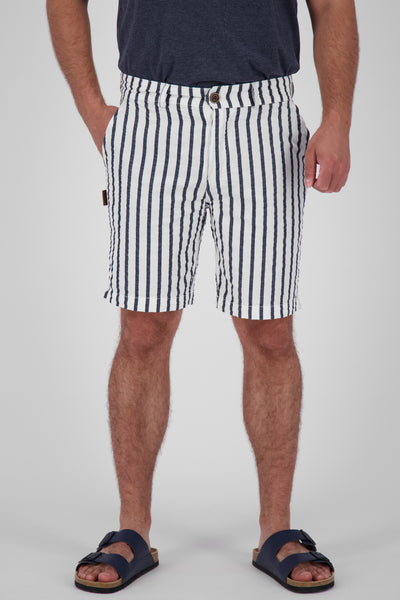 Herrenshorts mit gestreiftem Muster: PumpkinAK B Weiß