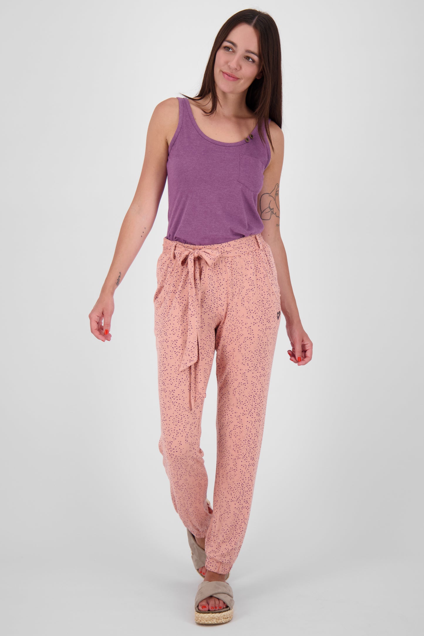 Damen Stoffhose mit Alloverprint - AliceAK B Rosa