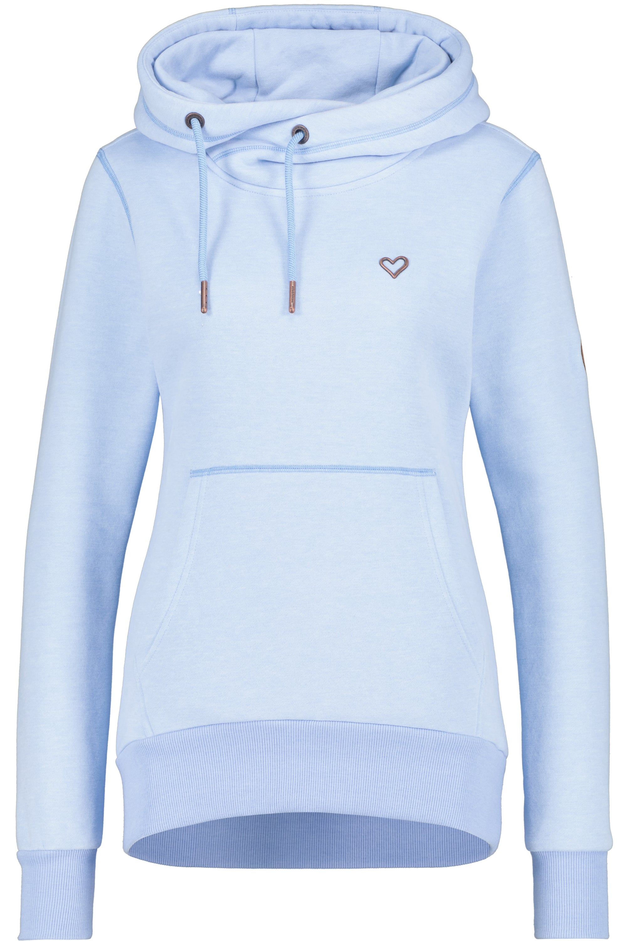 Pastellfarbener Hoodie SarahAK A mit figurnaher Schnittform Hellblau