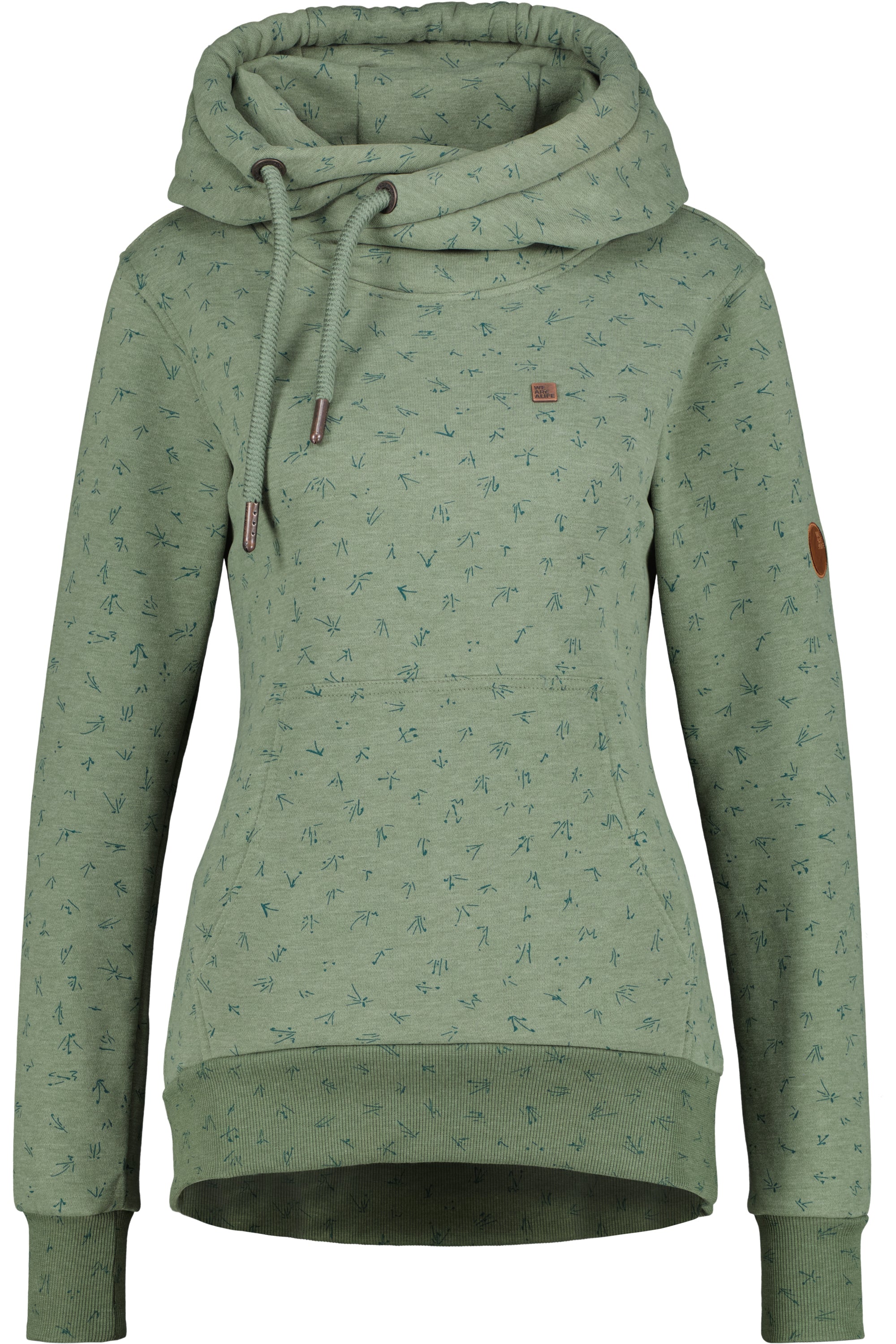 Trendige Prints und Komfort vereint: Damen Kapuzenpullover SarahAK B von Alife and Kickin Grün