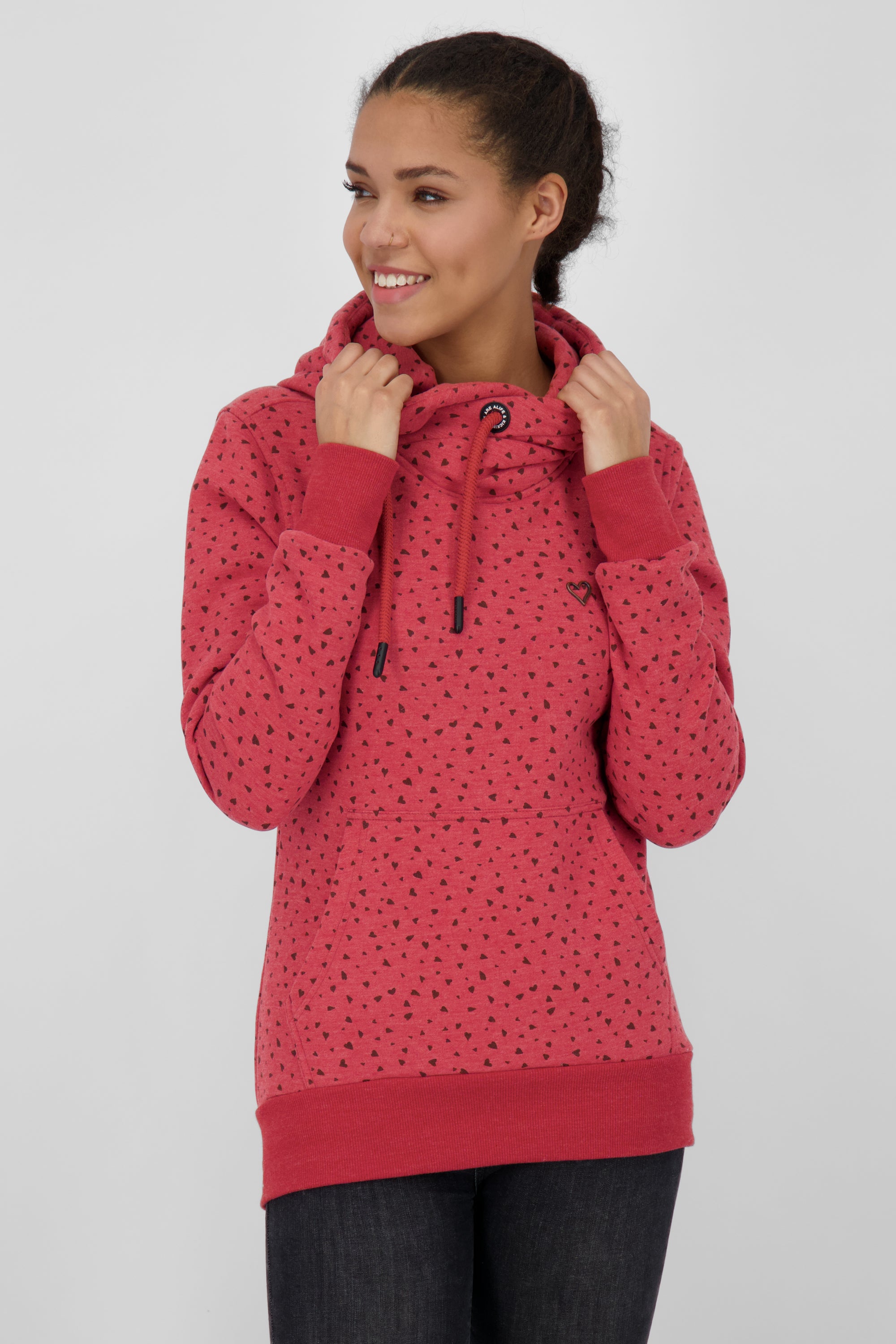 Gemustertes Highlight: Alife and Kickin SarahAK B Damen Kapuzenpullover Dunkelrot