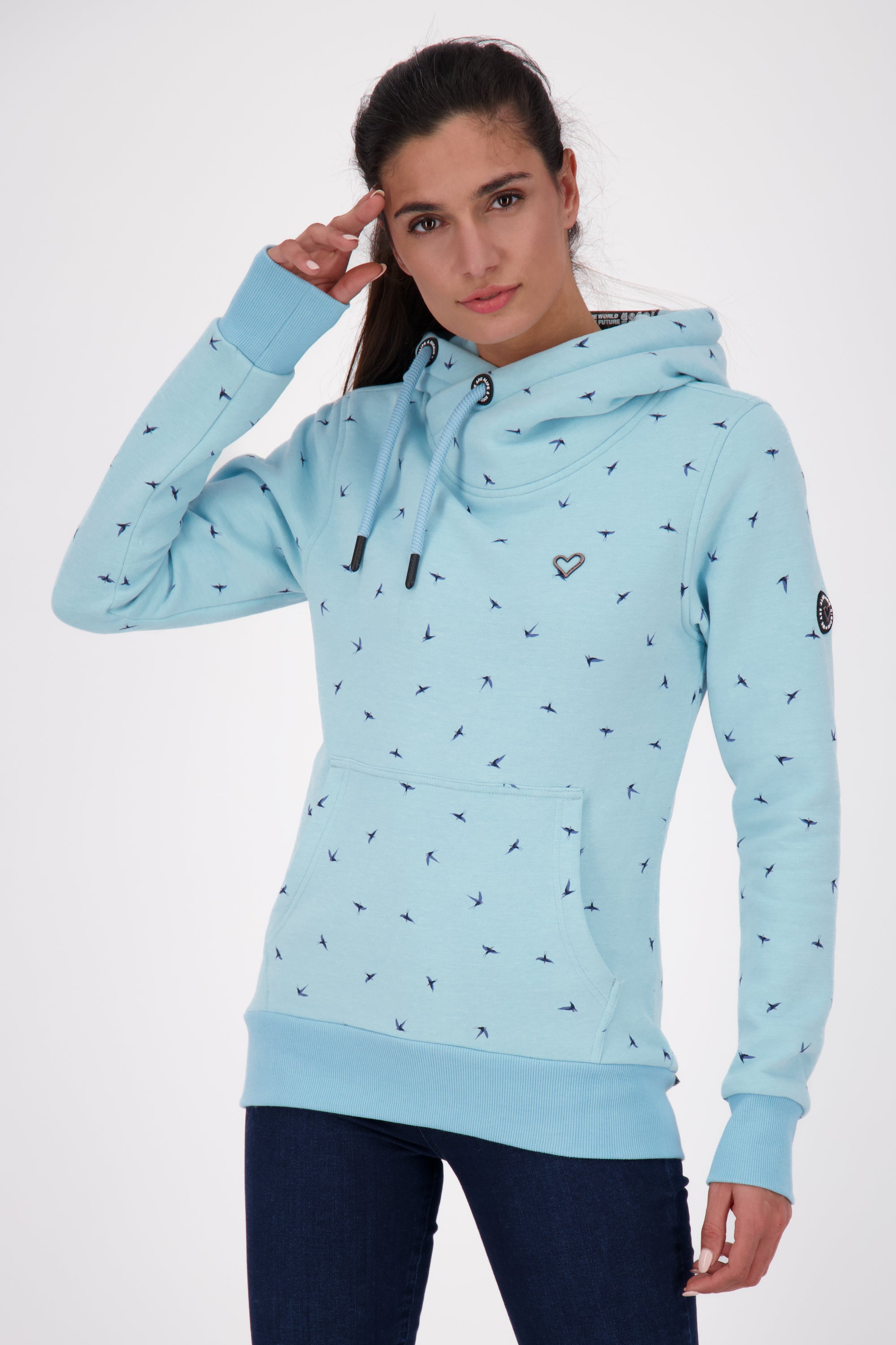 Gemustertes Highlight: Alife and Kickin SarahAK B Damen Kapuzenpullover Hellblau