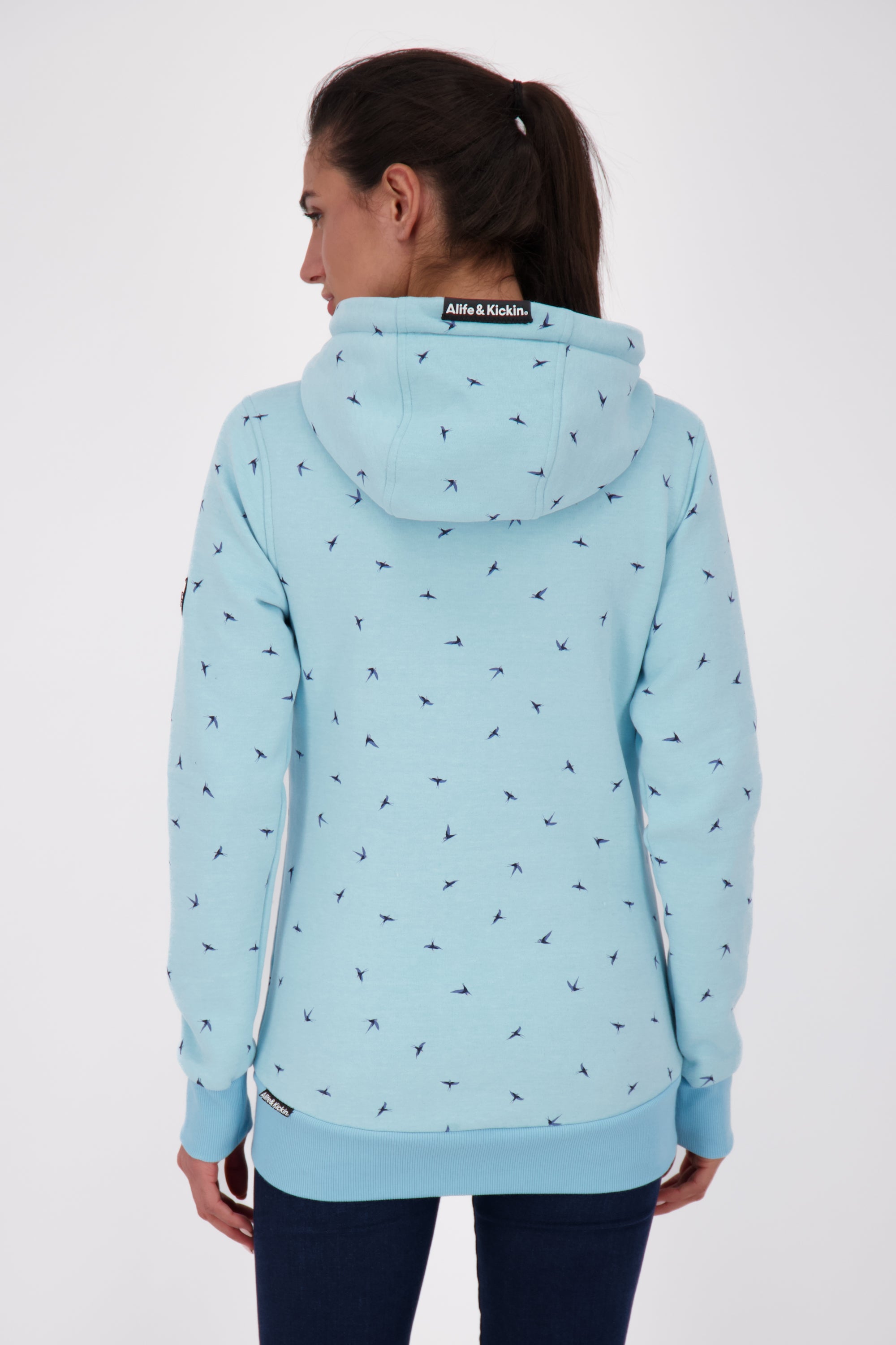 Gemustertes Highlight: Alife and Kickin SarahAK B Damen Kapuzenpullover Hellblau