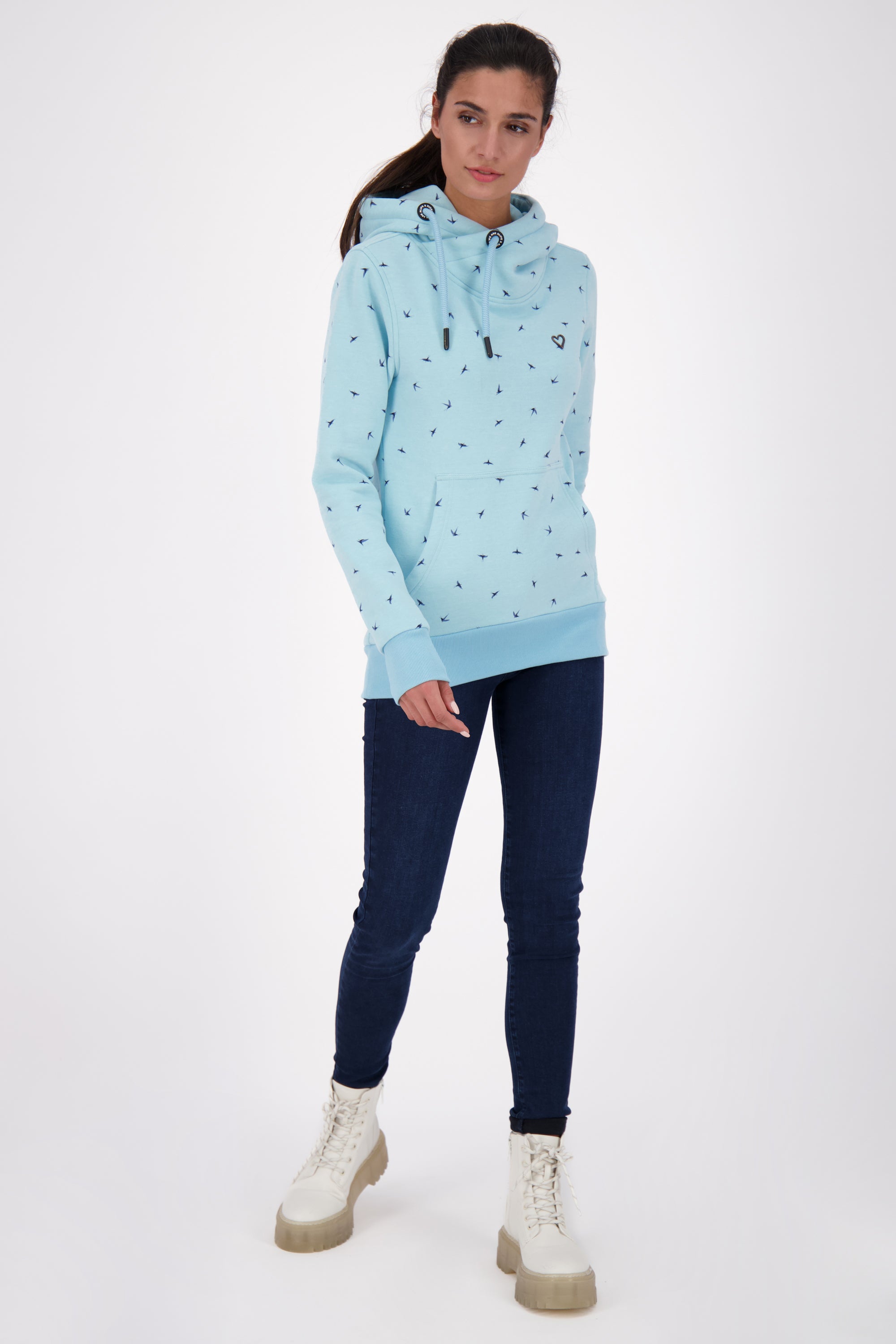 Gemustertes Highlight: Alife and Kickin SarahAK B Damen Kapuzenpullover Hellblau