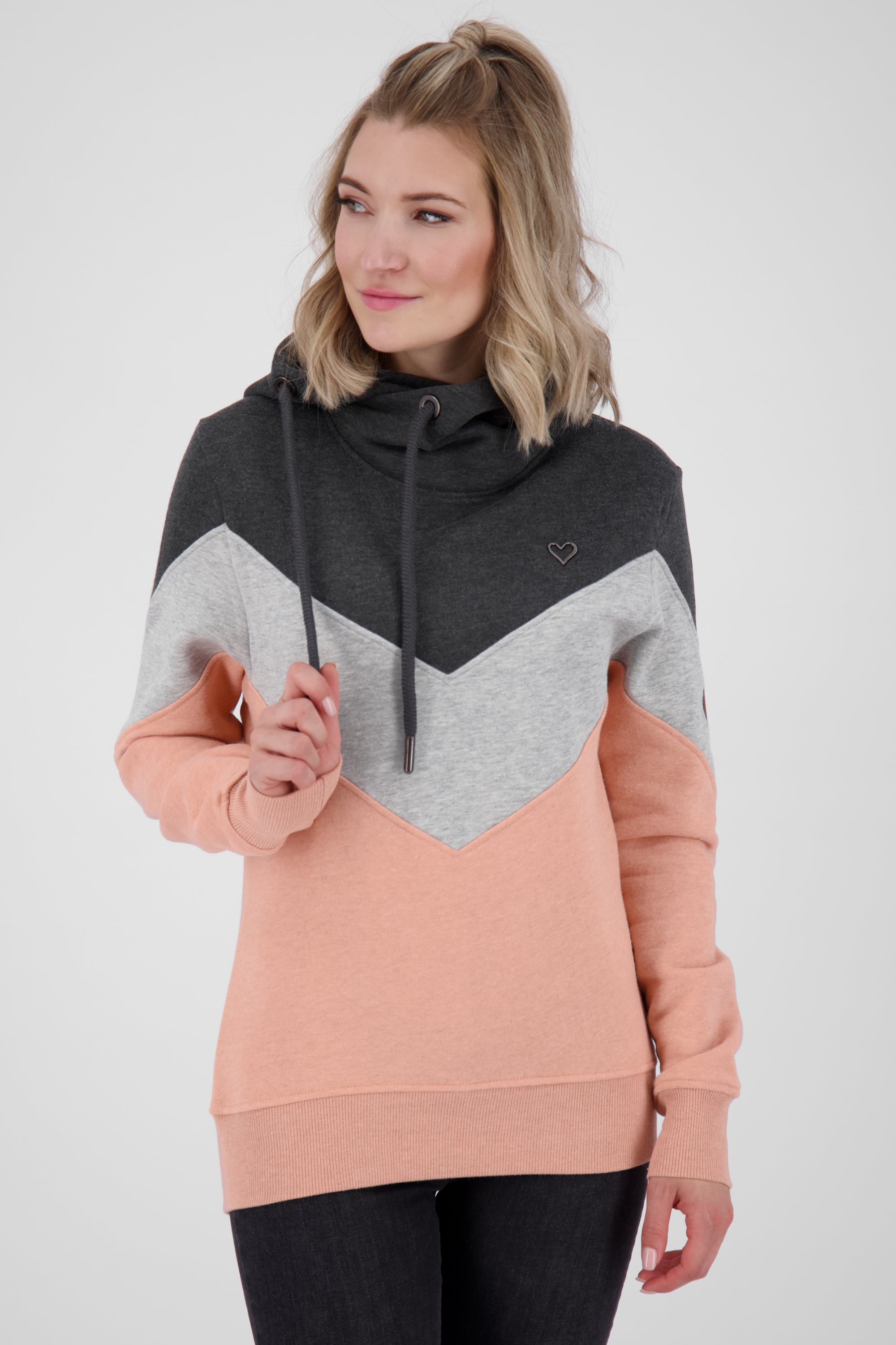 StellaAK A Hoodie Damen mit Colorblock Rosa