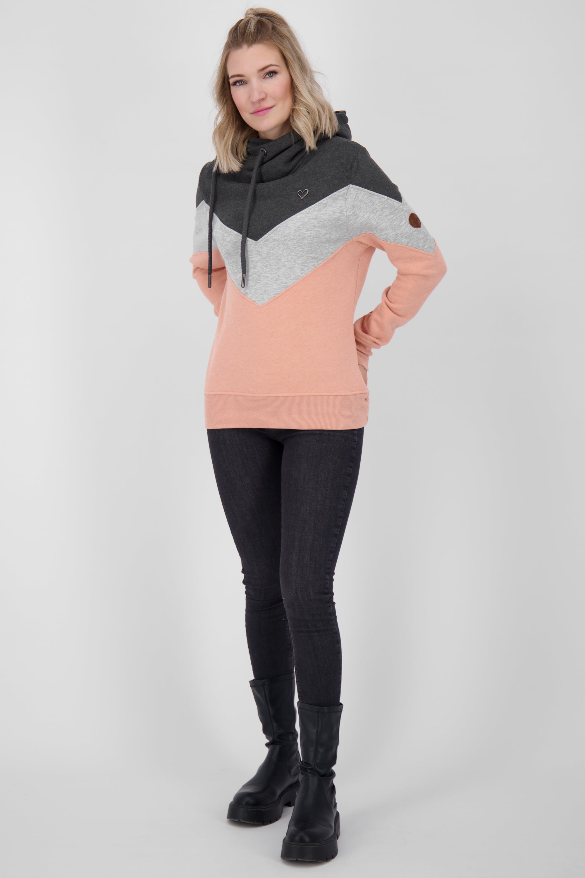 StellaAK A Hoodie Damen mit Colorblock Rosa