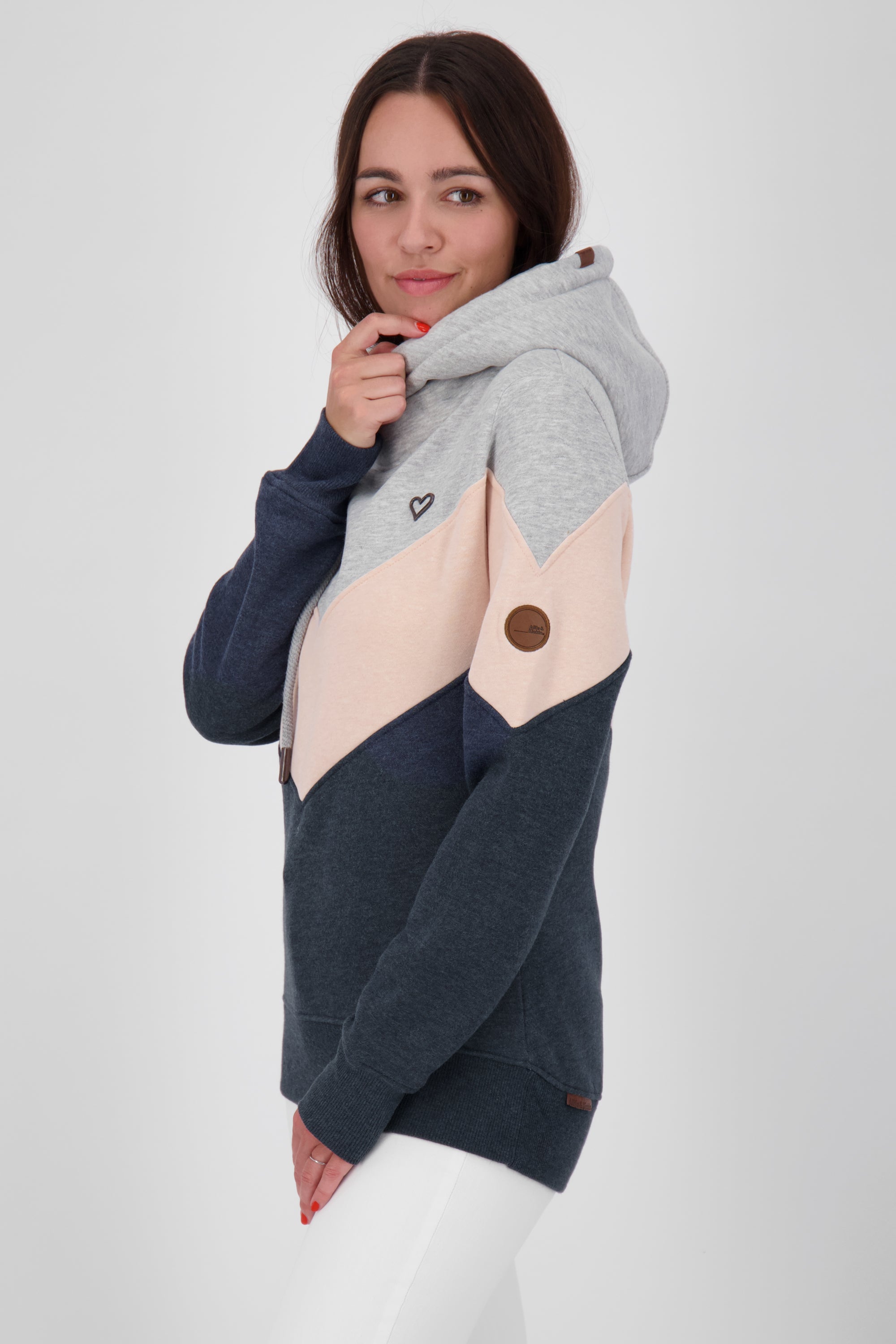 StellaAK A Hoodie Damen mit Colorblock Dunkelblau