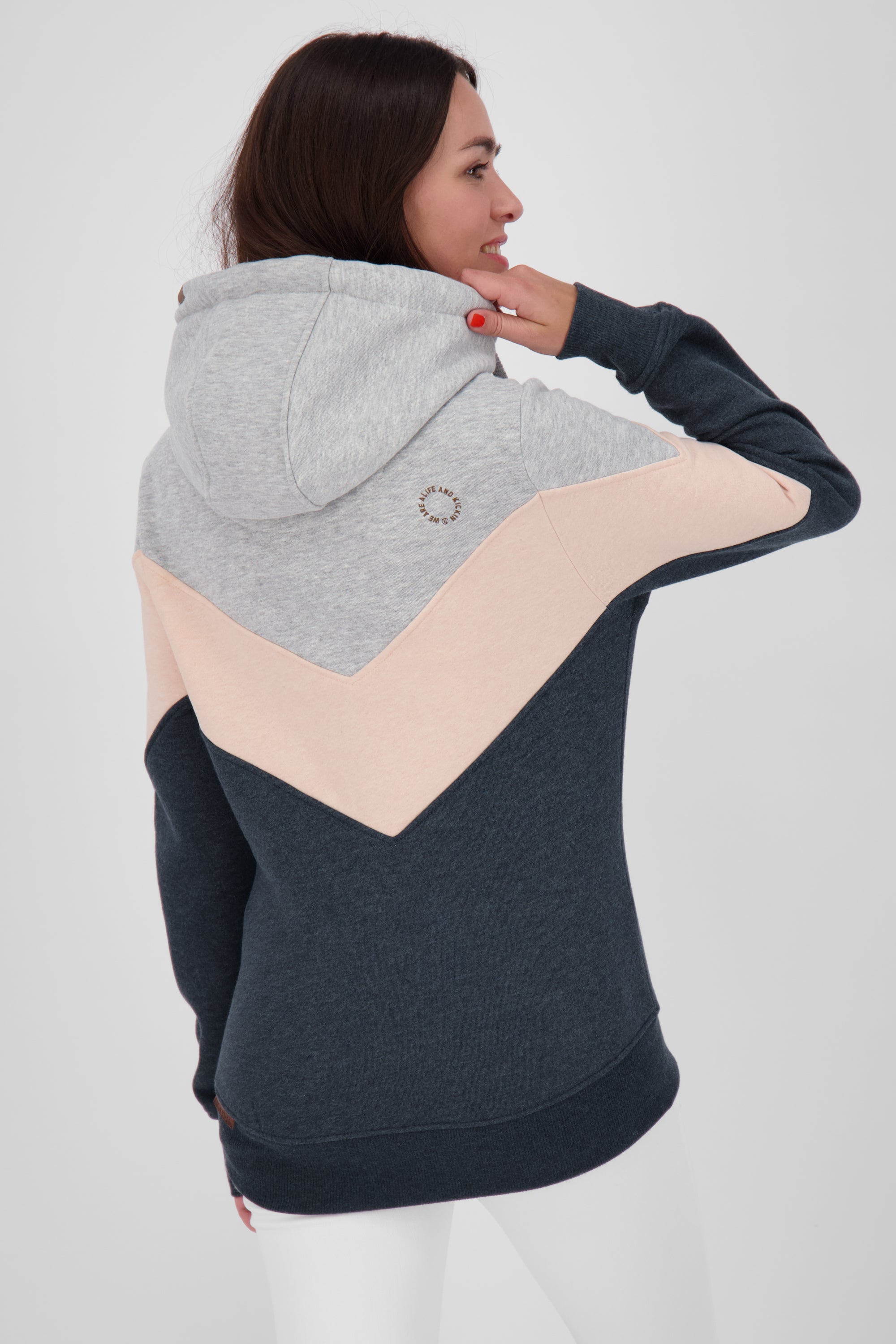 StellaAK A Hoodie Damen mit Colorblock Dunkelblau