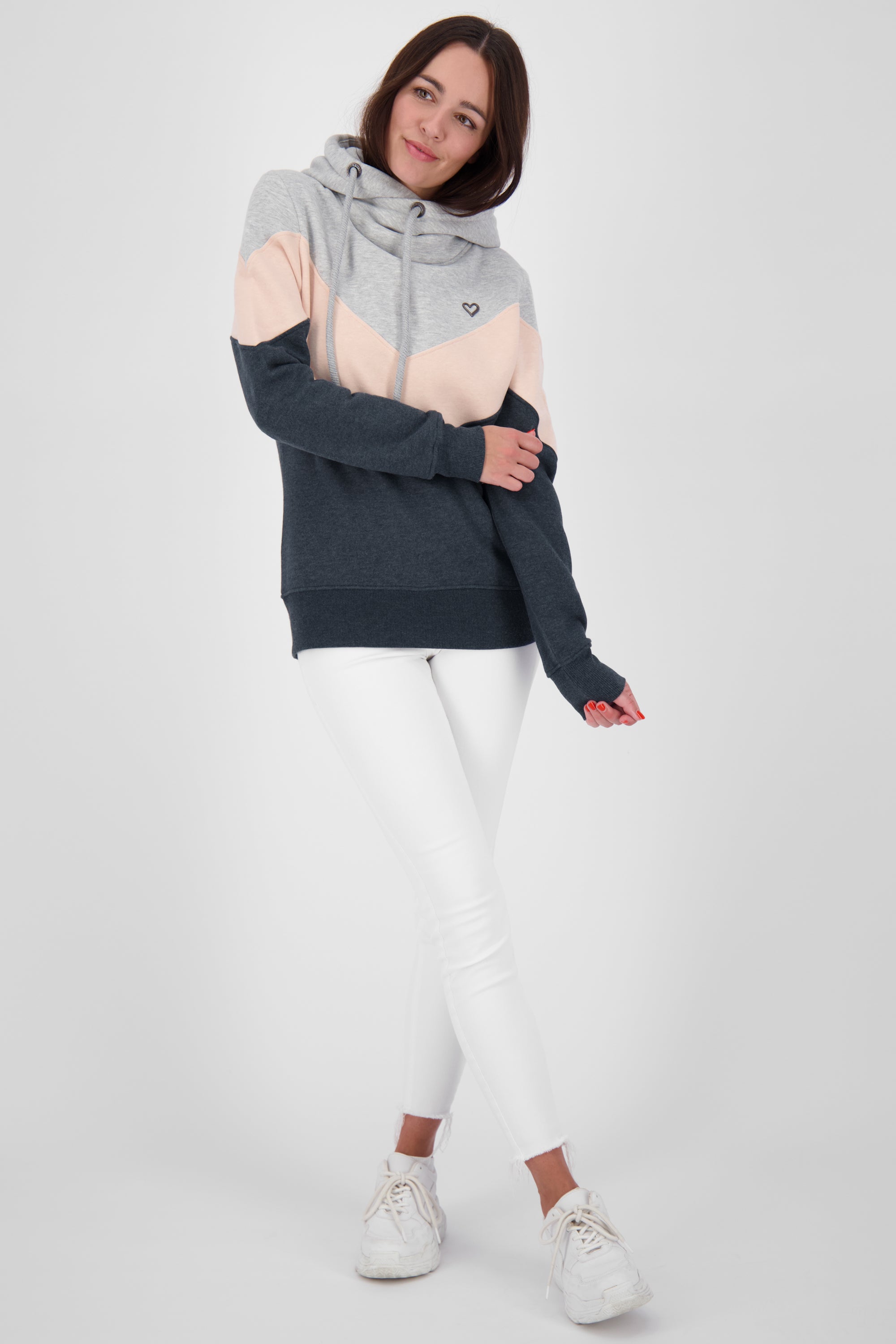 StellaAK A Hoodie Damen mit Colorblock Dunkelblau