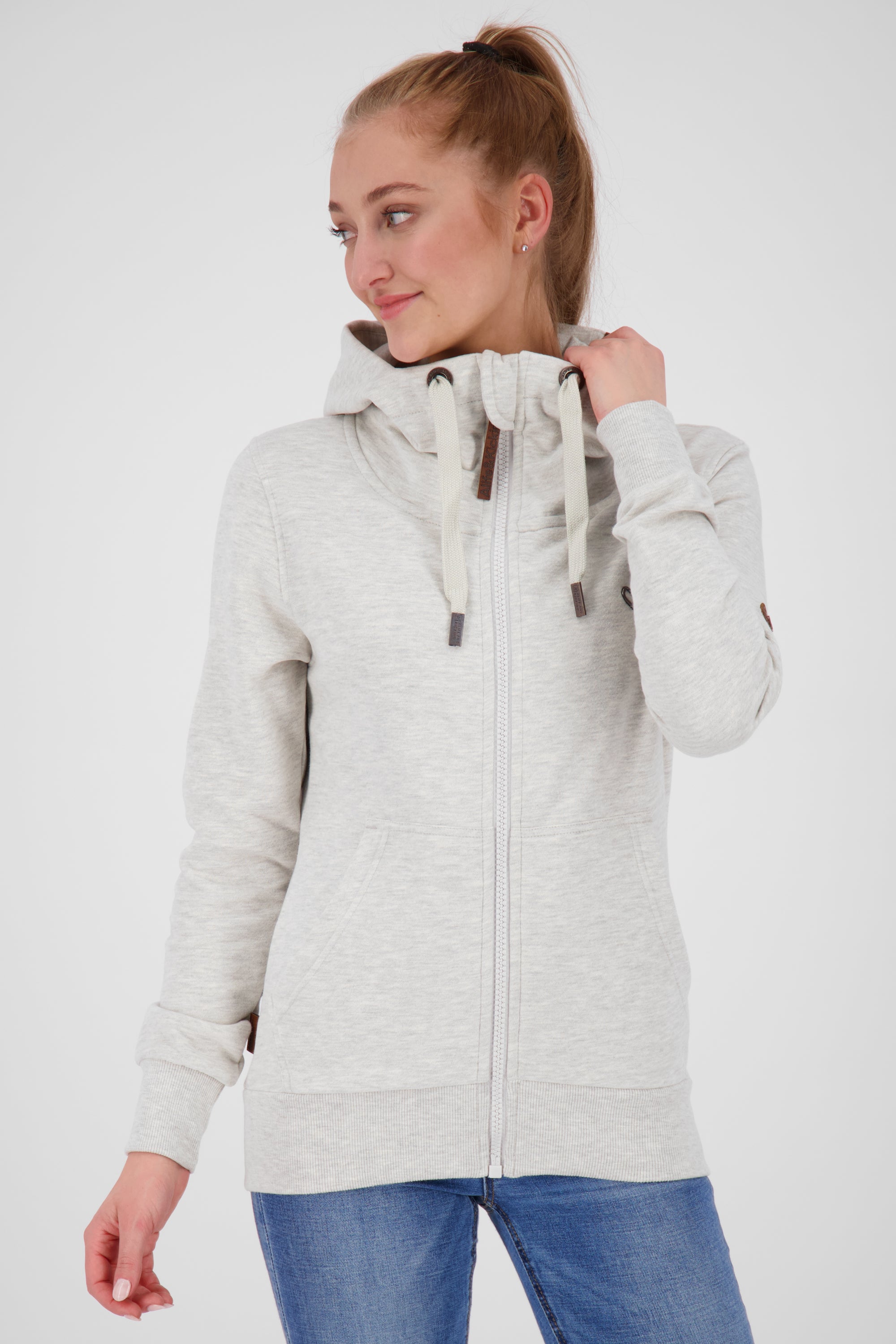 YasminAK A Hooded Sweat Jacket Grau