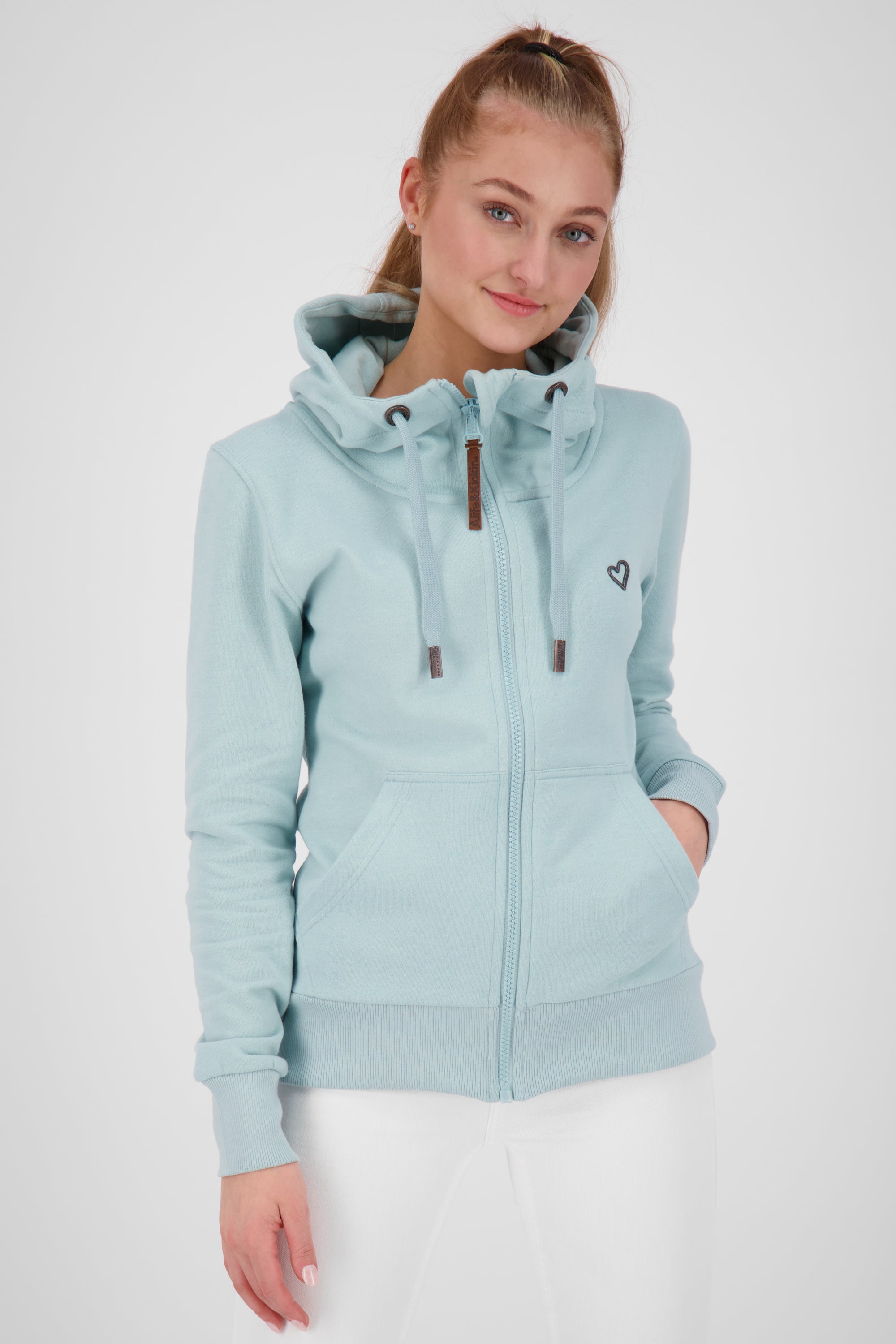 YasminAK A Hooded Sweat Jacket Hellblau