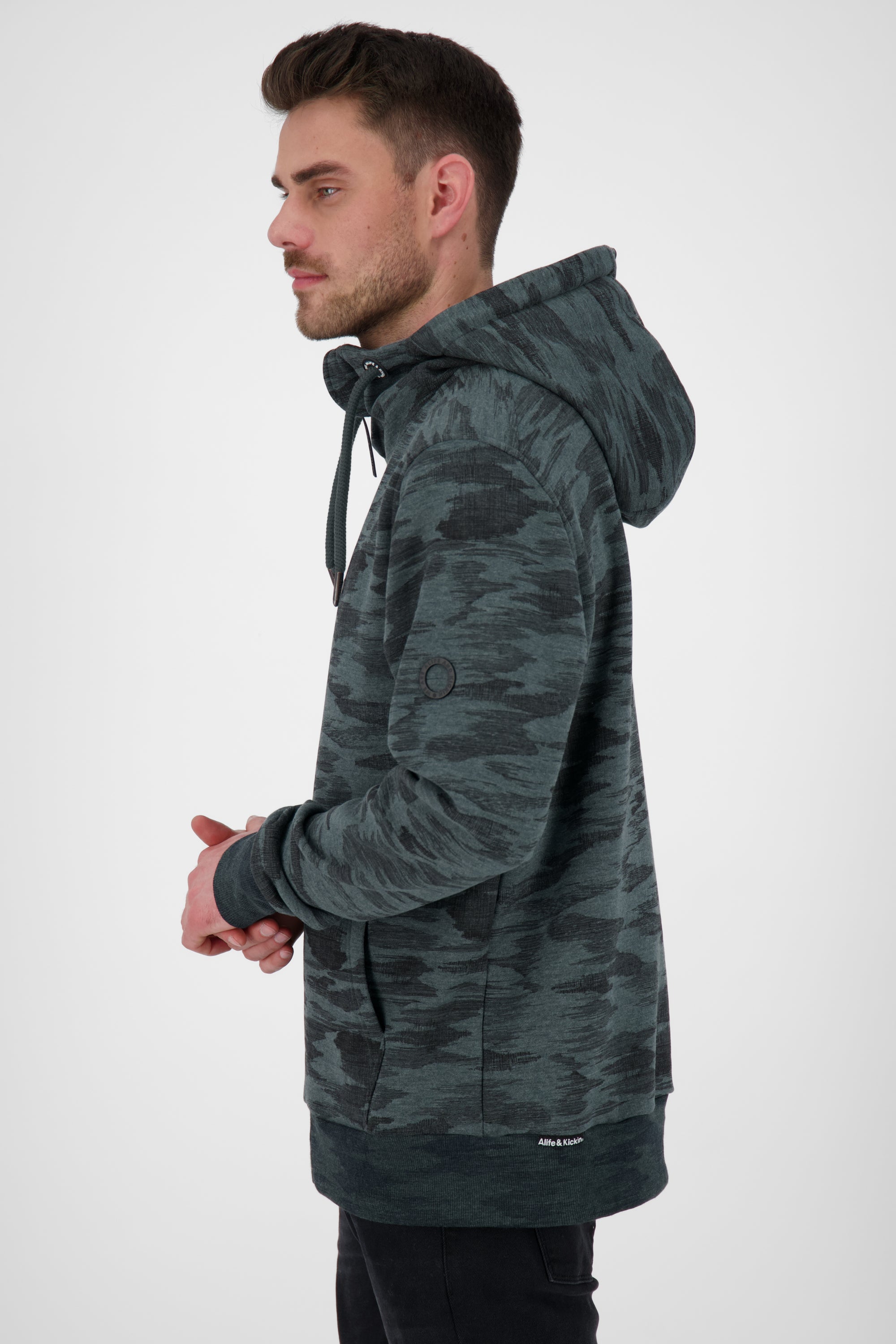 Stylische Sweatjacke TrasherAK B für coole Herren Dunkelgrün