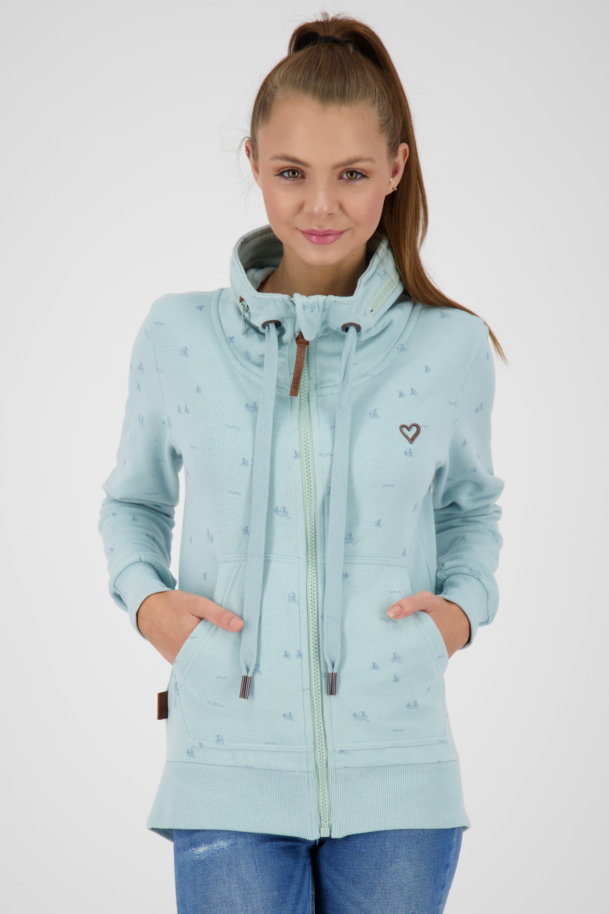 Trendige Sweatjacke Damen VivianAK B Hellblau