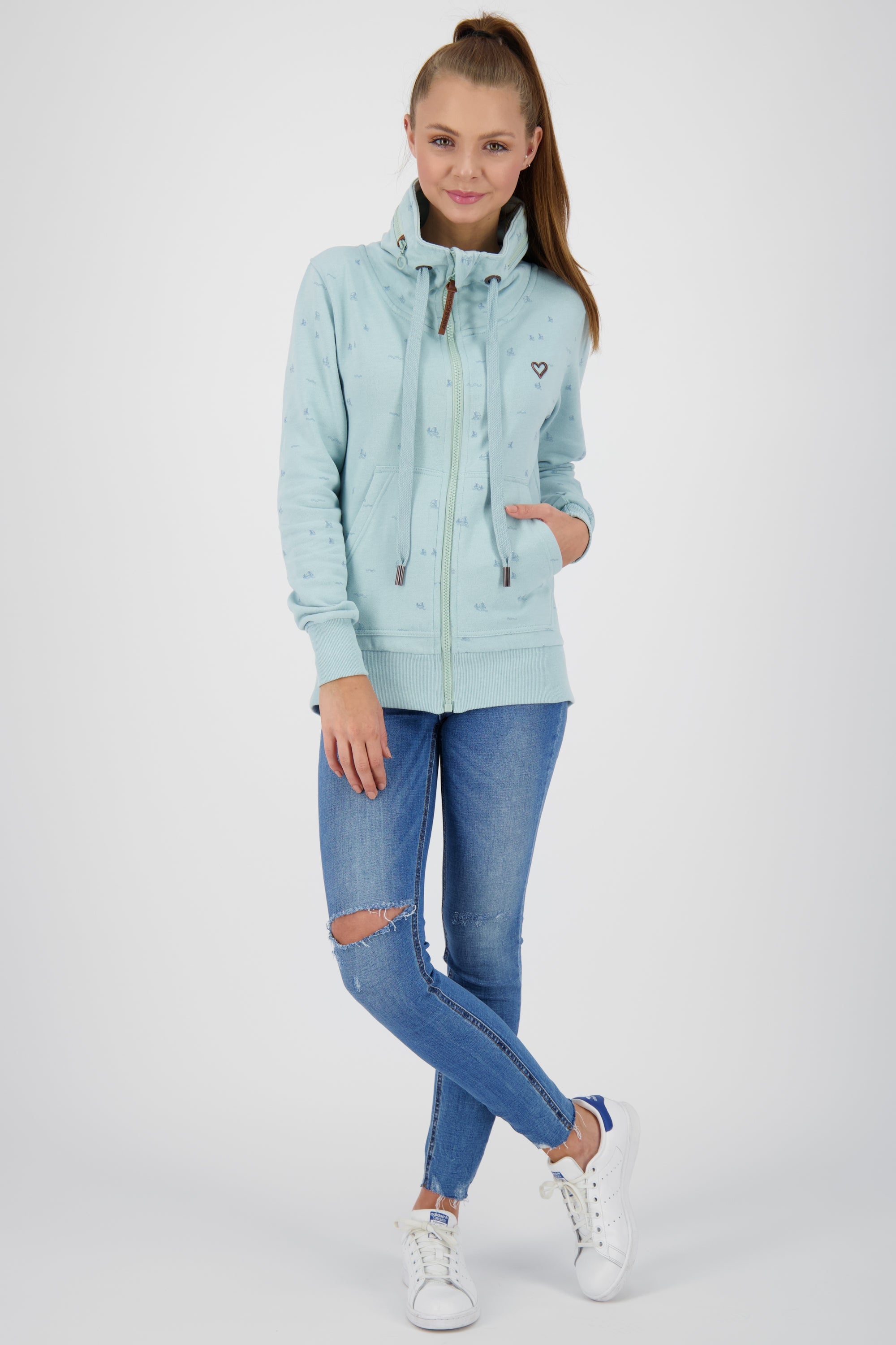 Trendige Sweatjacke Damen VivianAK B Hellblau