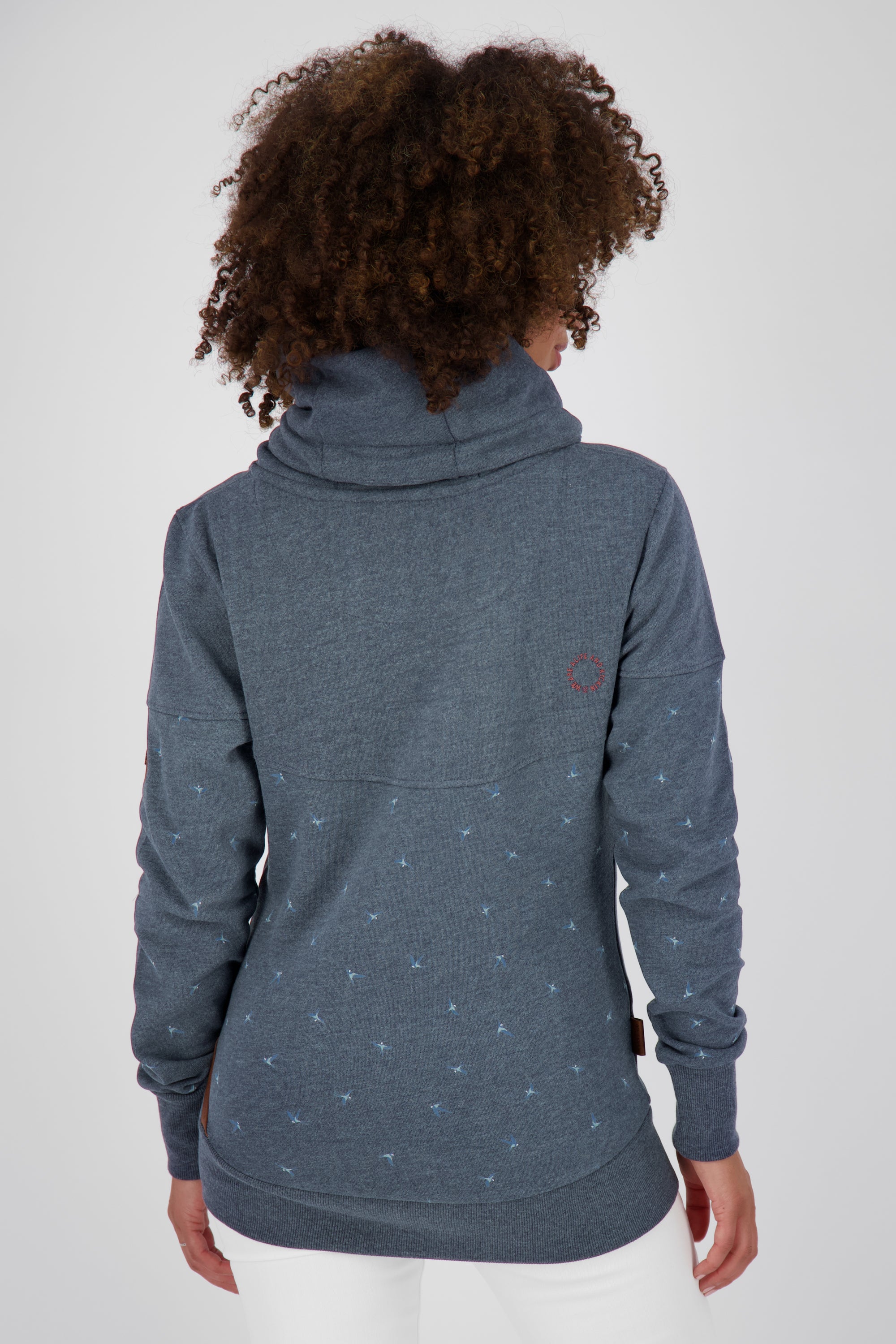 SunshineAK B Sweatshirt Damen mit hohem Kragen Dunkelblau