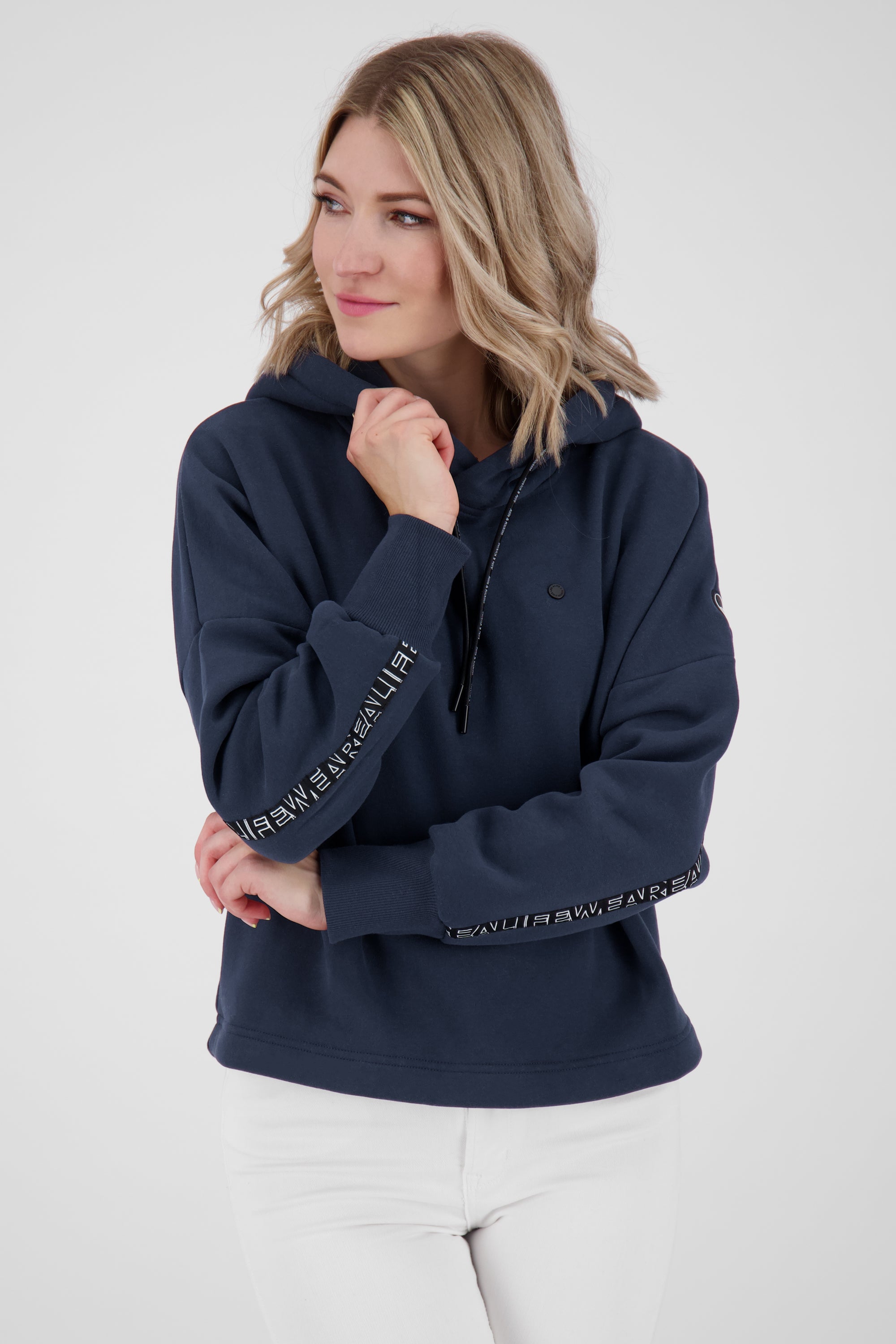 MinaAK A Hoodie Damen kurz geschnitten Dunkelblau