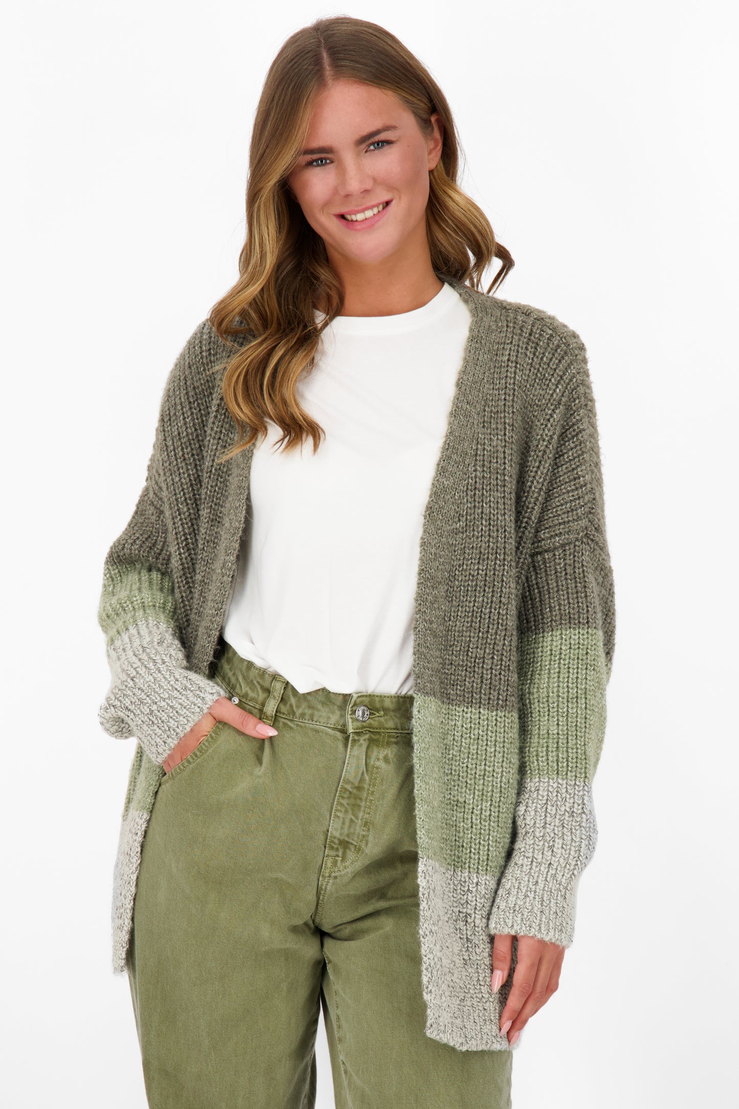 MaleaAK Z Strickjacke Damen  Dunkelgrün