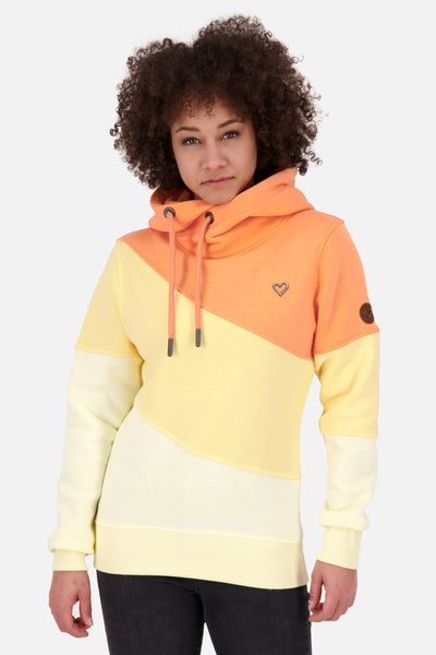 Kapuzensweatshirt StacyAK A im dreifarbigen Design für Frauen Gelb