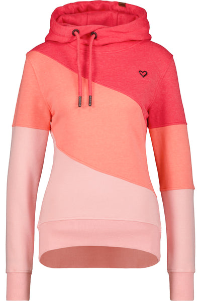 Kapuzensweatshirt StacyAK A im dreifarbigen Design für Frauen Rosa