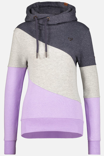 Kapuzensweatshirt StacyAK A im dreifarbigen Design für Frauen Violett
