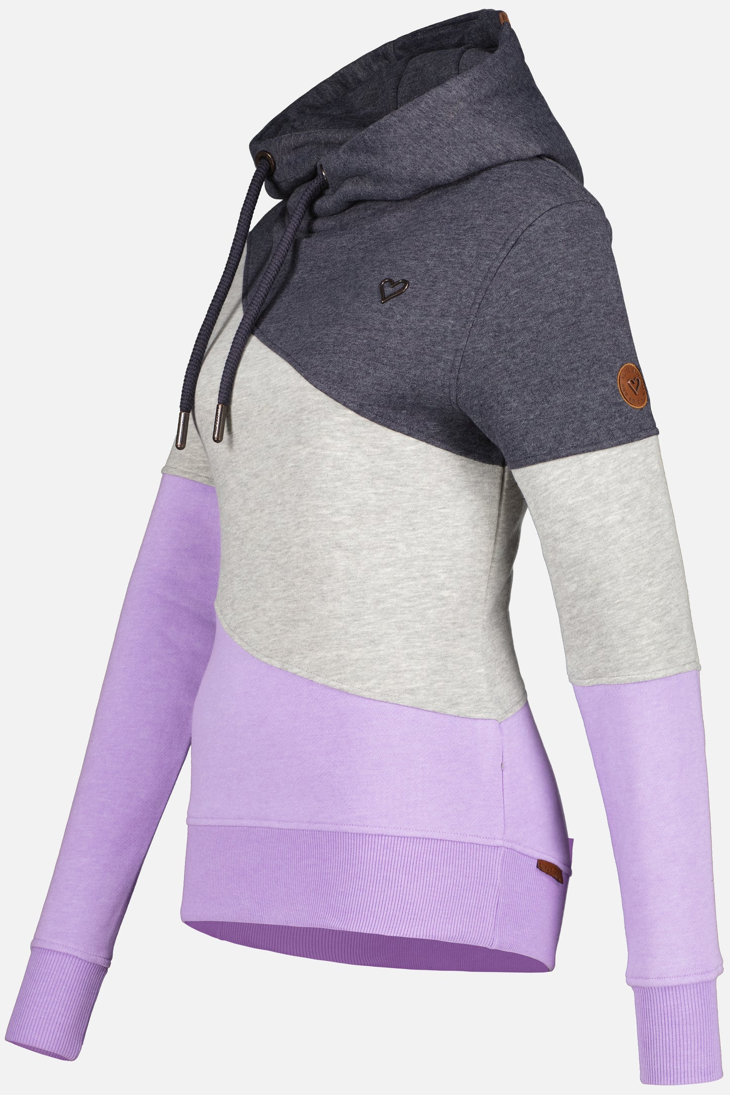 Kapuzensweatshirt StacyAK A im dreifarbigen Design für Frauen Violett