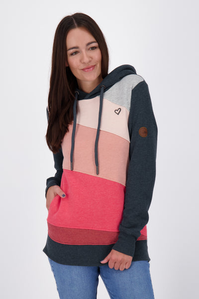 Damen Sweatshirt LeniAK A - Colorblocking-Look Rot