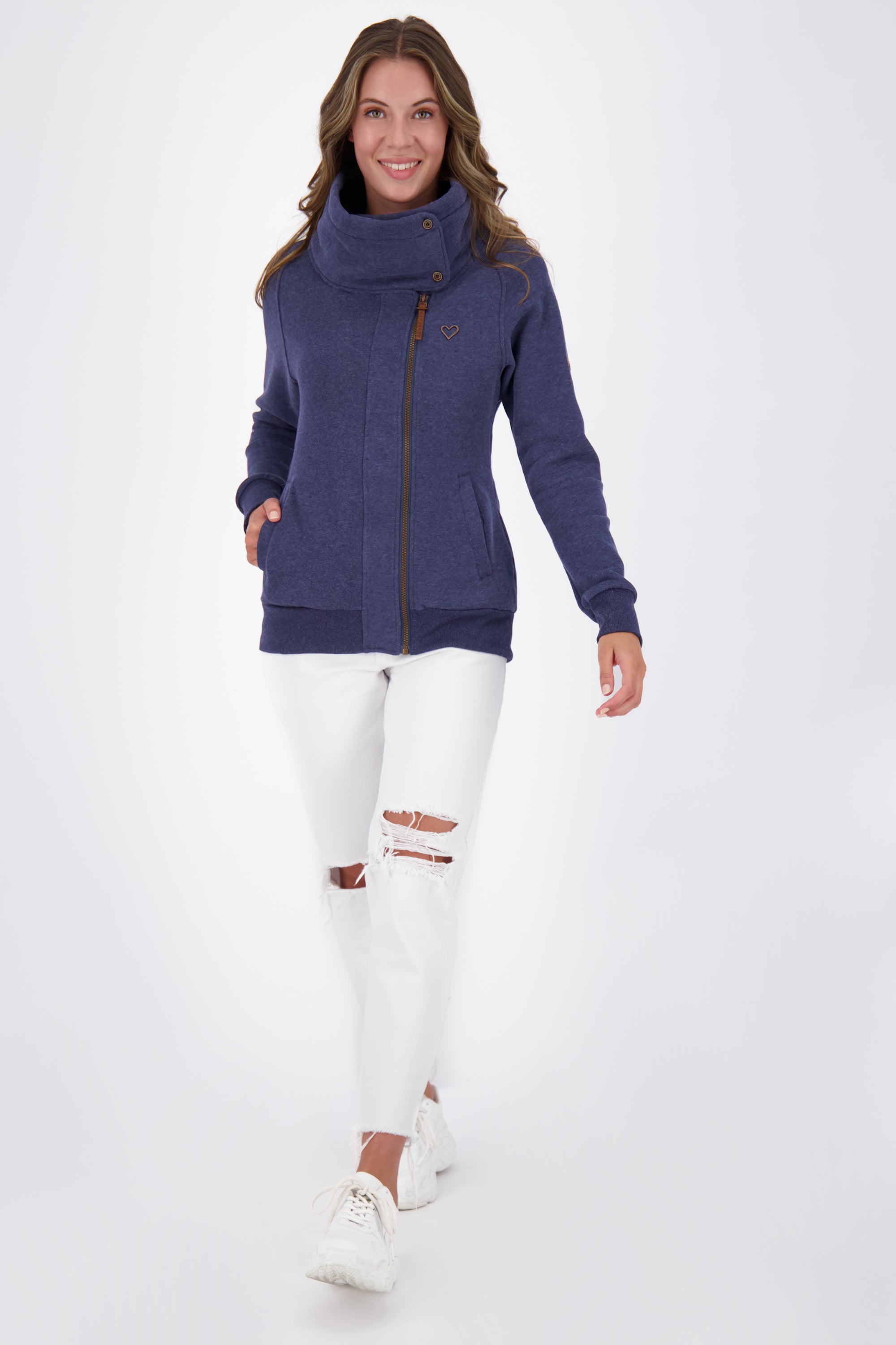 Damen Zip-Jacke MerteAK A - Komfort und Trend in Einem Dunkelblau