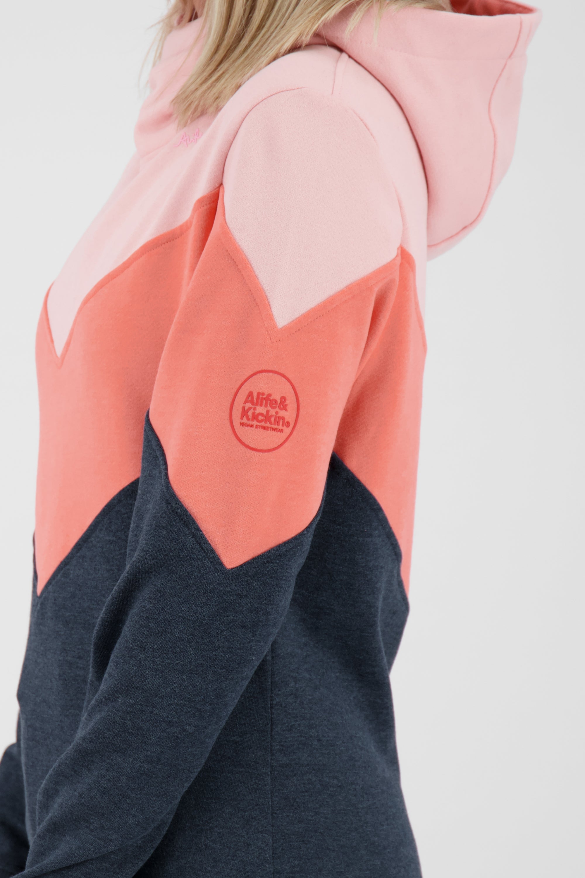 Damen Kapuzensweater StanaAK A: Trendiges Colorblocking Dunkelblau