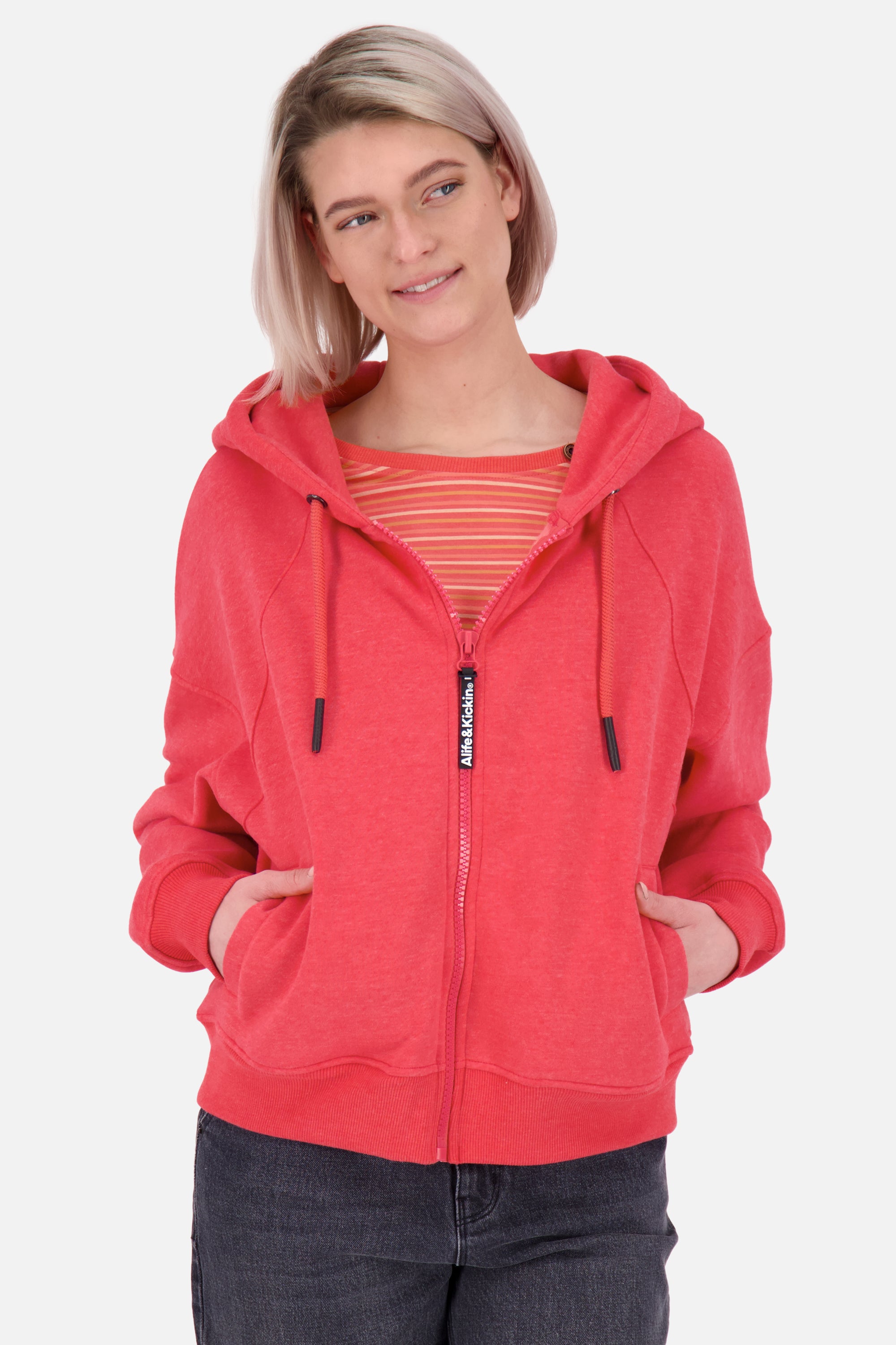 JesseAK A - Lässige Damensweatjacke von Alife and Kickin Rot