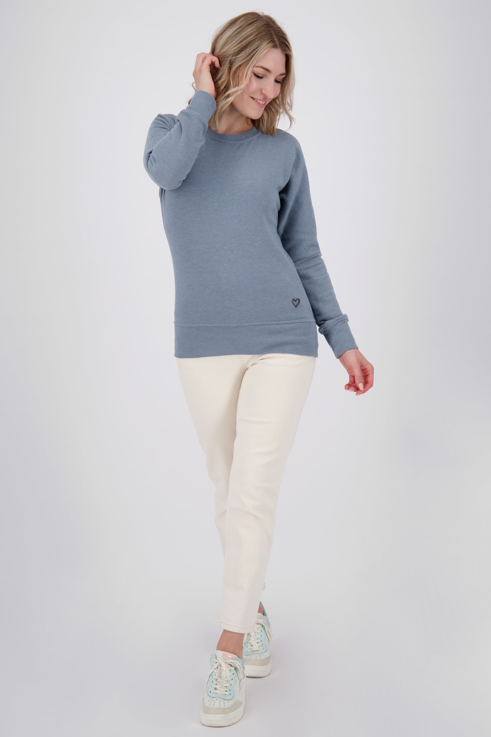 DarinAK A Sweater für Damen - Trendiger und farbenfroher Sweatpullover Blau
