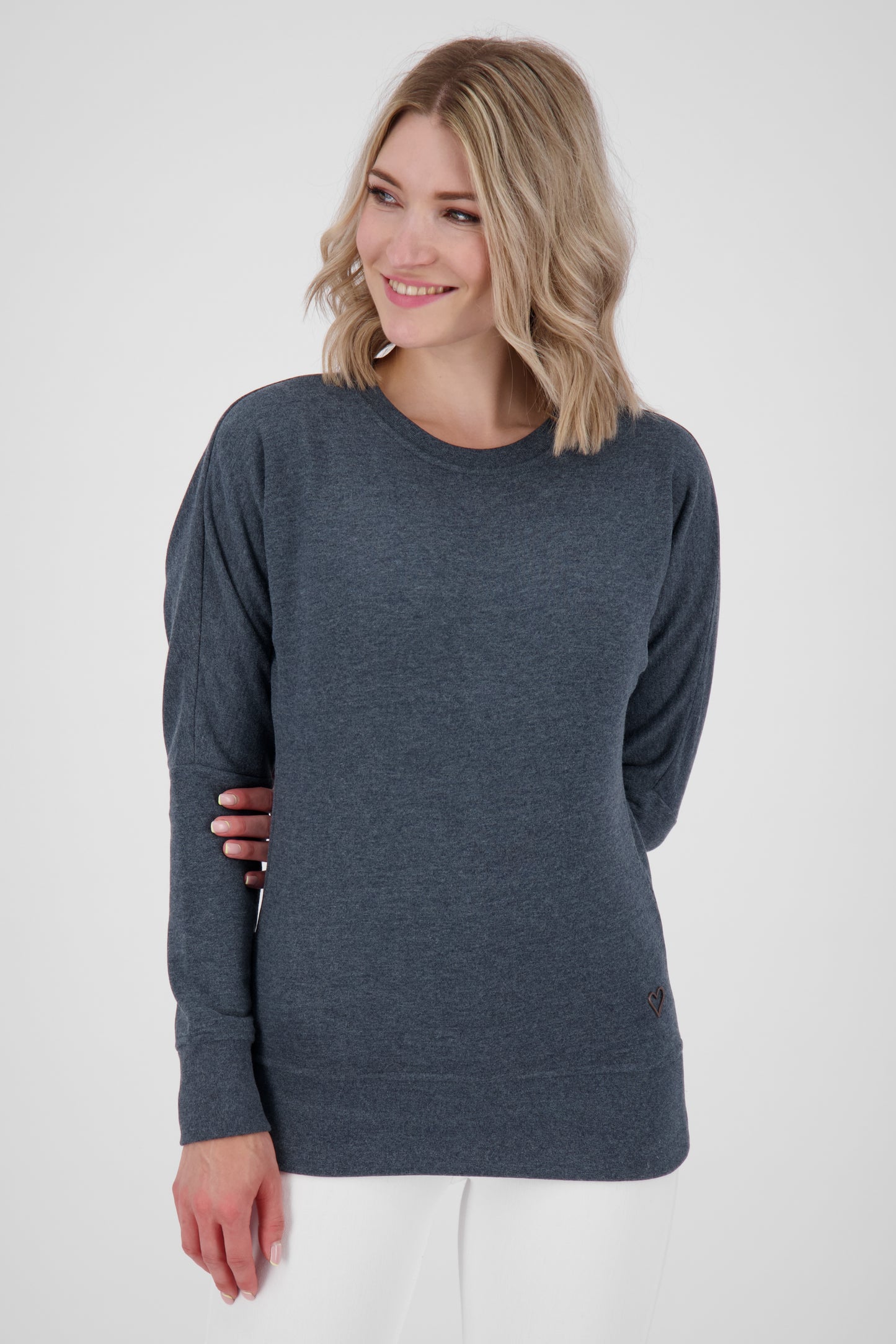 DarinAK A Sweater für Damen - Trendiger und farbenfroher Sweatpullover Dunkelblau