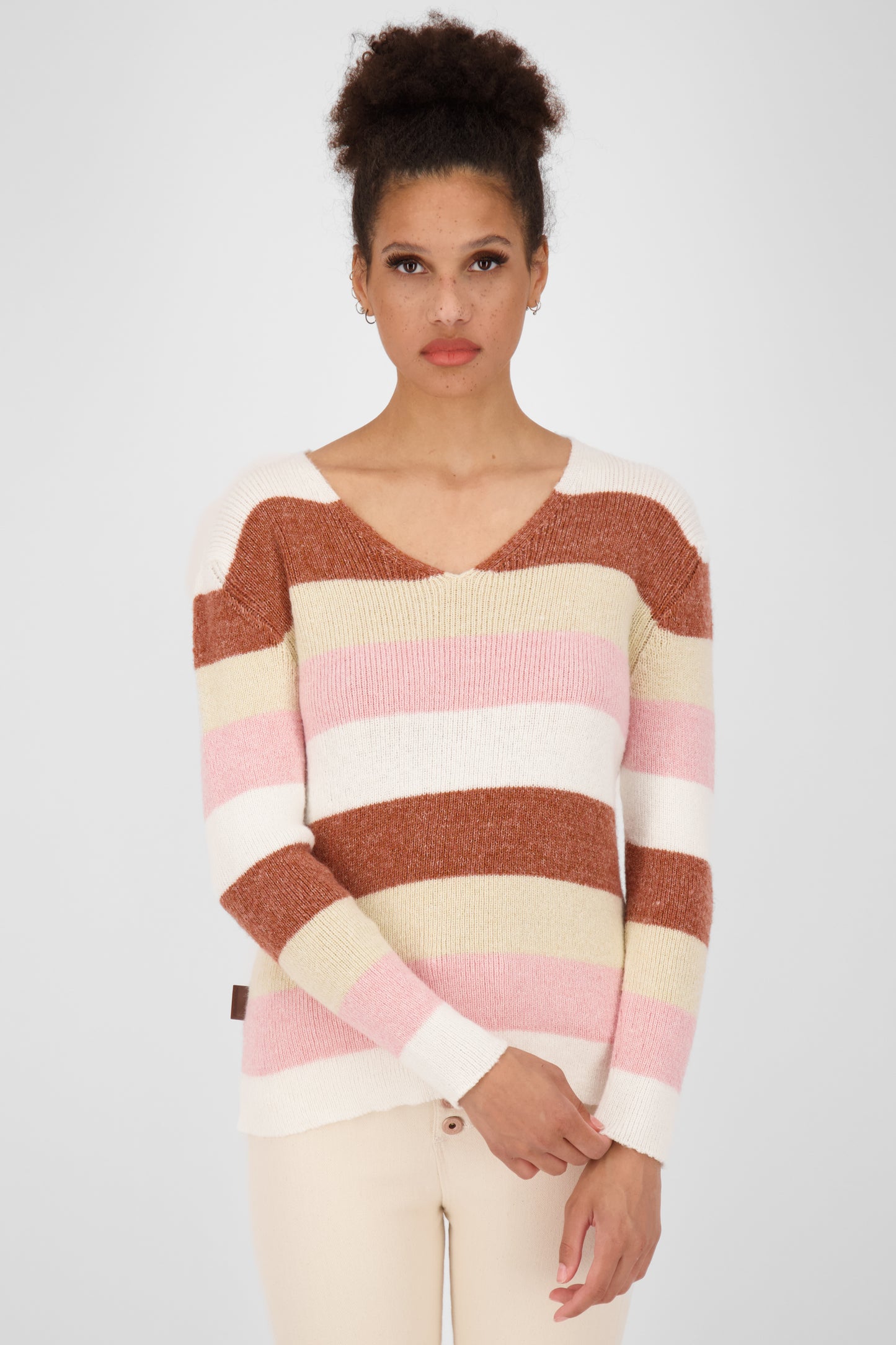 KaleaAK Z Pullover für Damen - Weicher Strickpullover mit lässigem Look Beige