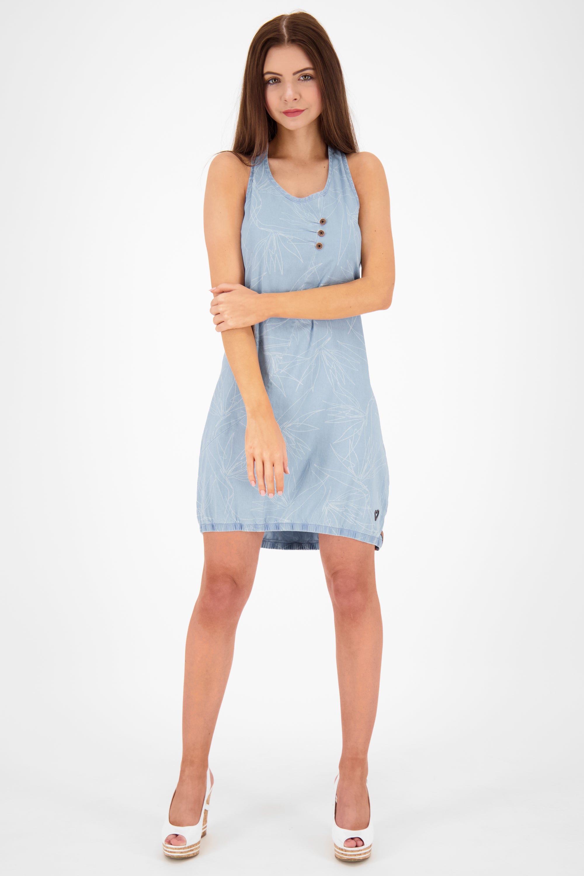 Alife and Kickin Damen Sommerkleid CameronAK DNM B in Denim Optik Hellblau