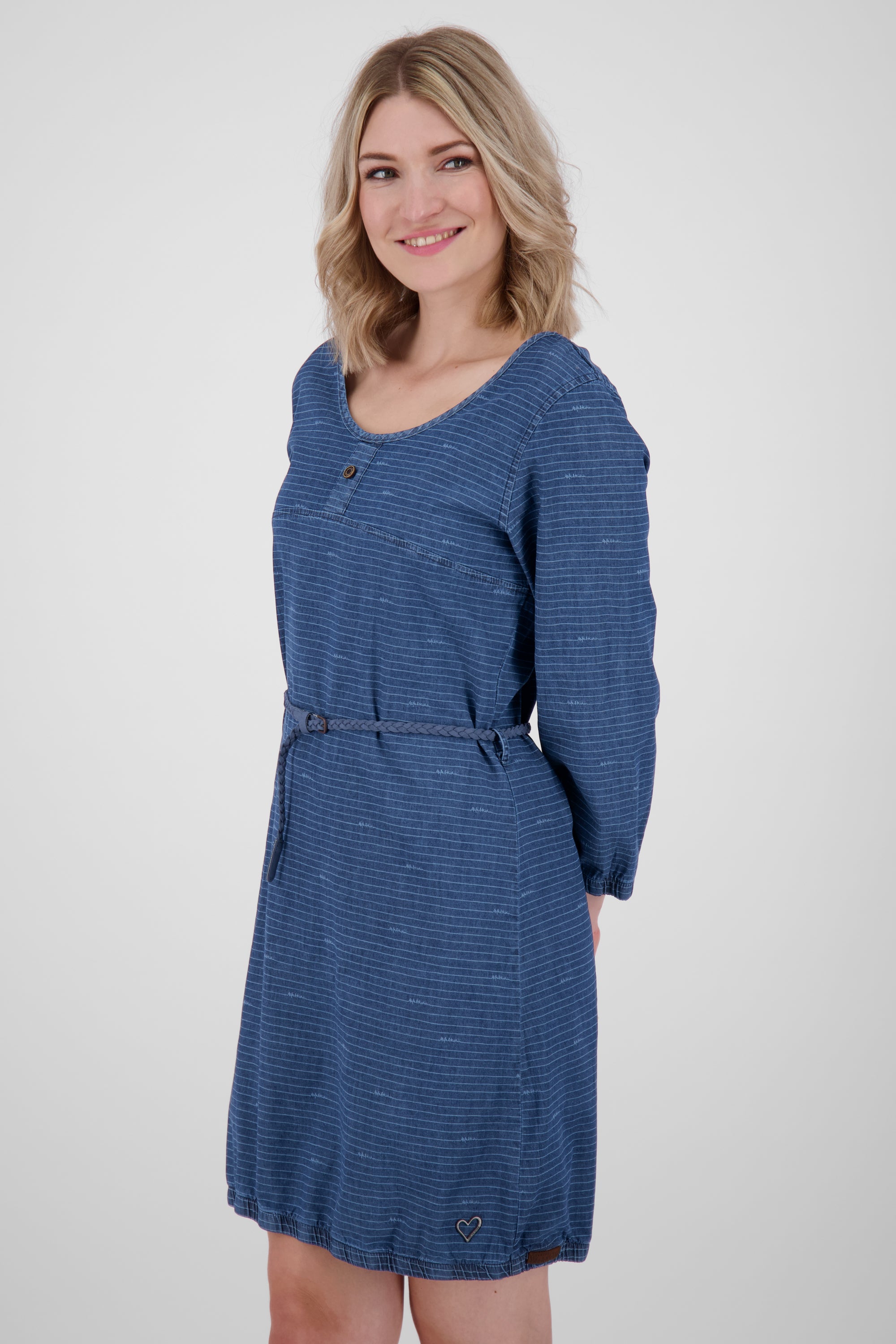 DoroAK DNM B - Feminines Denim-Kleid mit Taillebetonung Dunkelblau