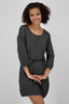 DoroAK DNM B - Feminines Denim-Kleid mit Taillebetonung Schwarz