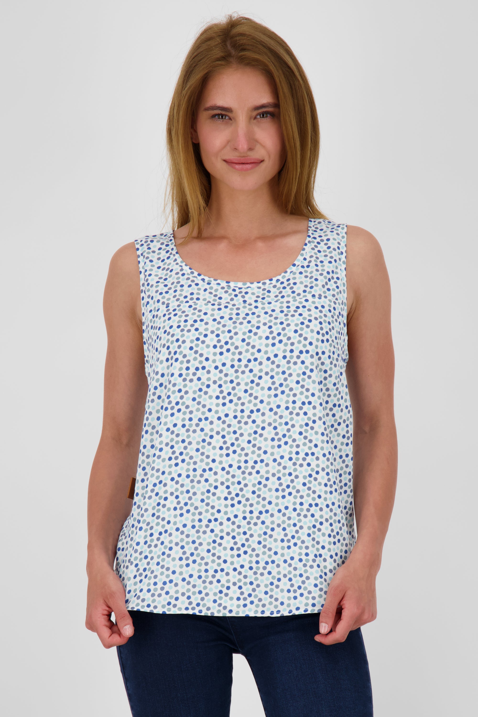 GiuliaAK B Bluse mit Muster - Leichter Sommer-Look für Damen Weiß