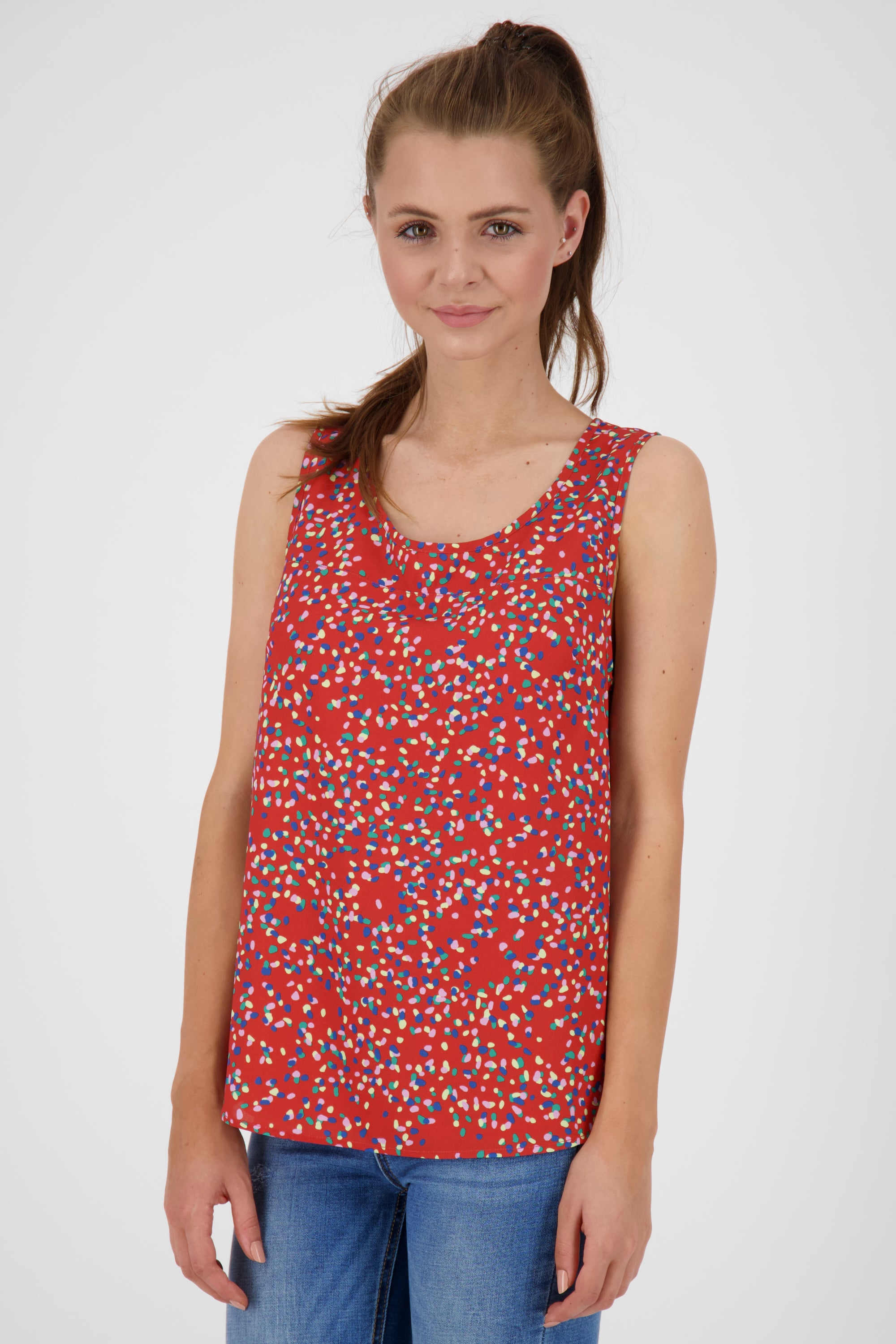 GiuliaAK B Bluse mit Muster - Leichter Sommer-Look für Damen Rot